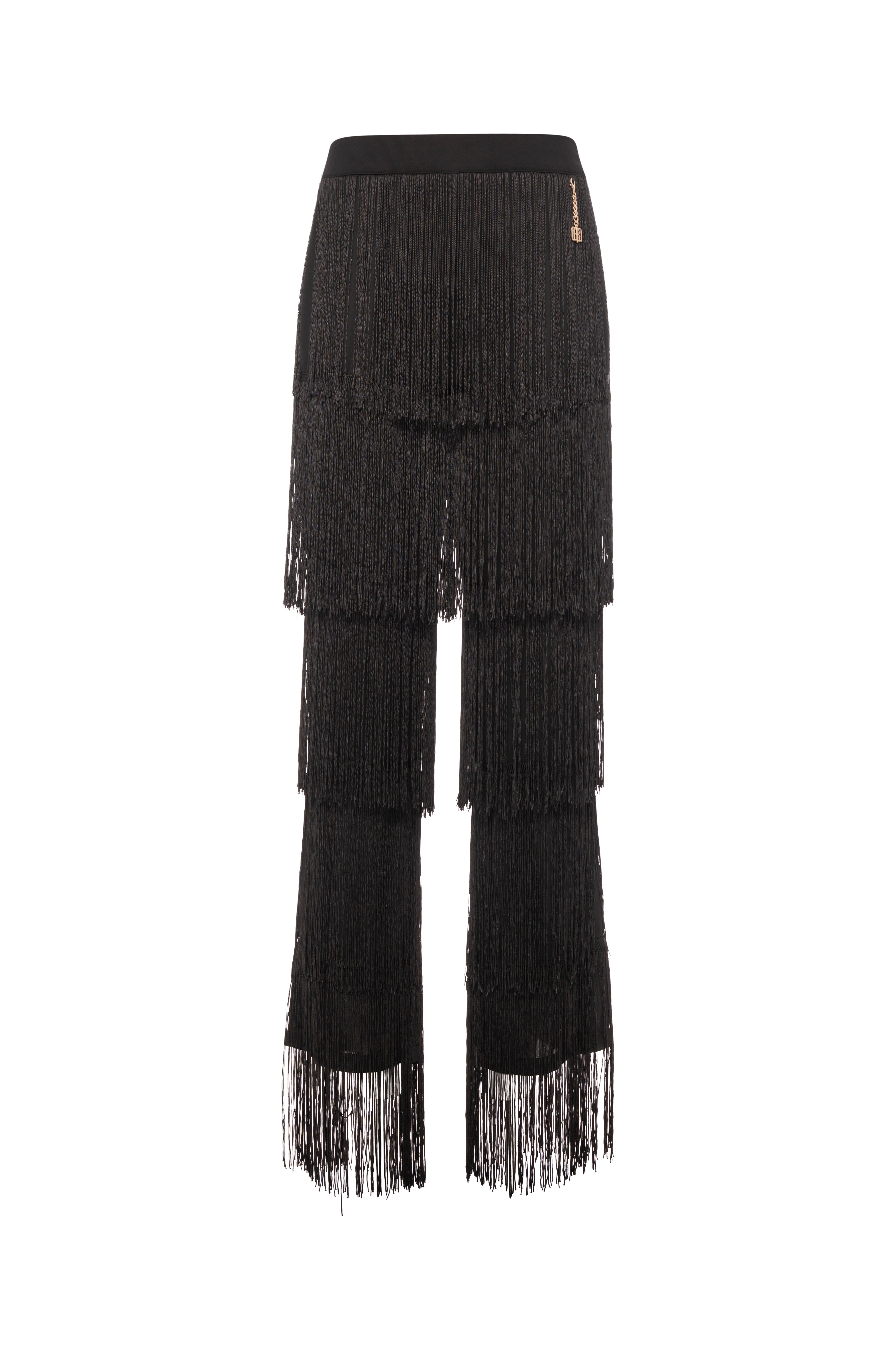 Pantalone wide a palazzo con frange FRACOMINA — immagine 5 di 6