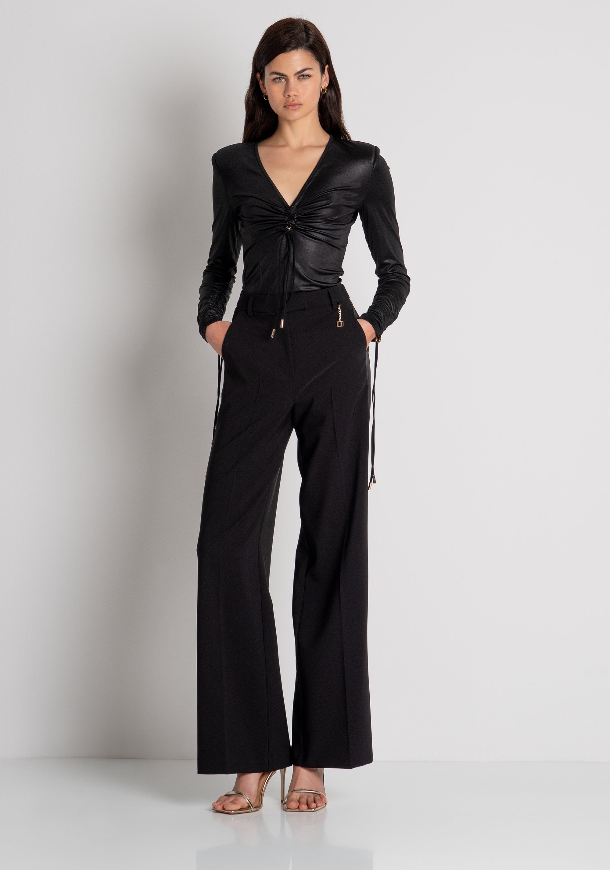 Pantalone wide a palazzo FRACOMINA — immagine 2 di 6