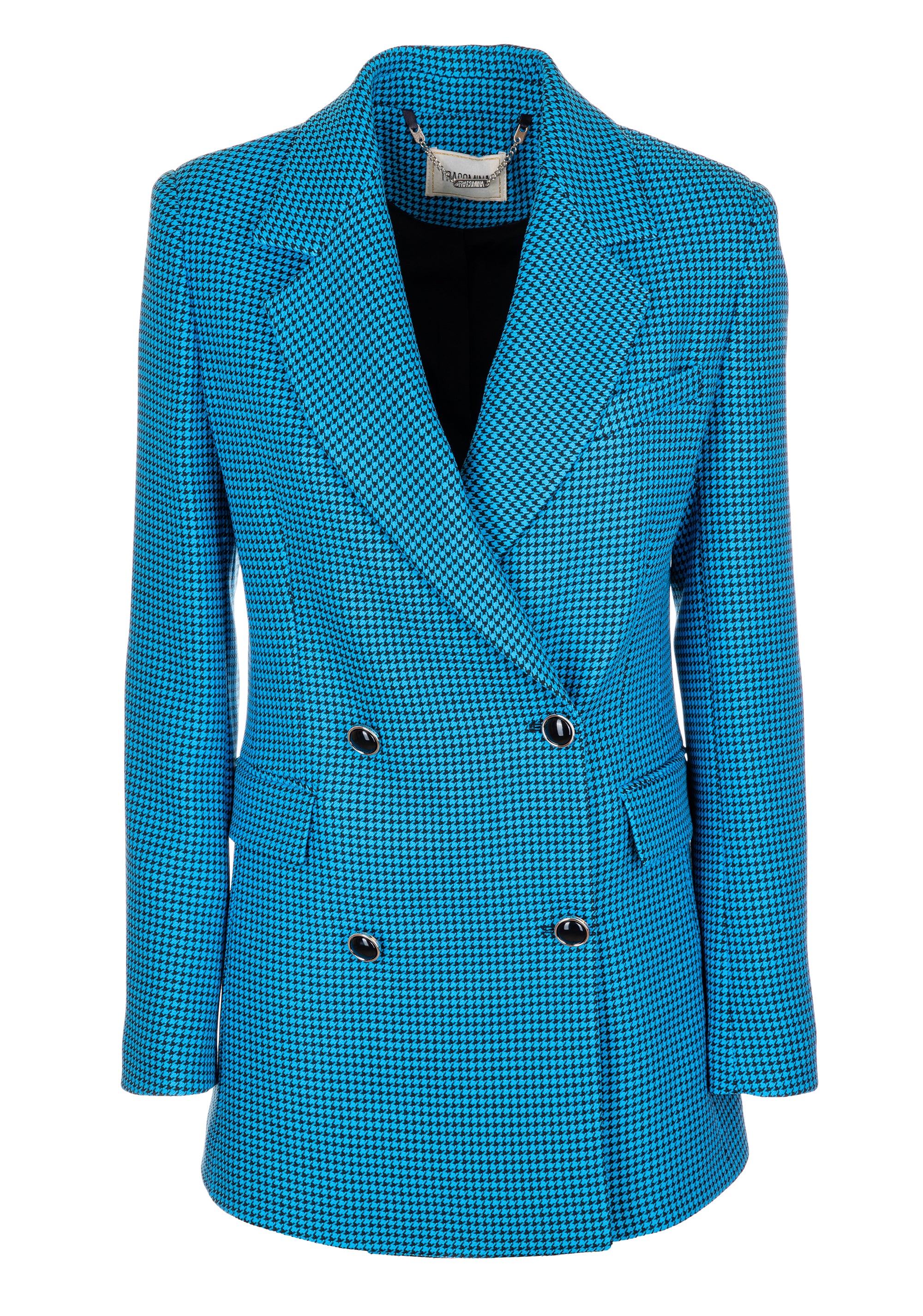 Blazer regular lungo doppio petto in pied de poule FR23WJ3007W648F6 Fracomina