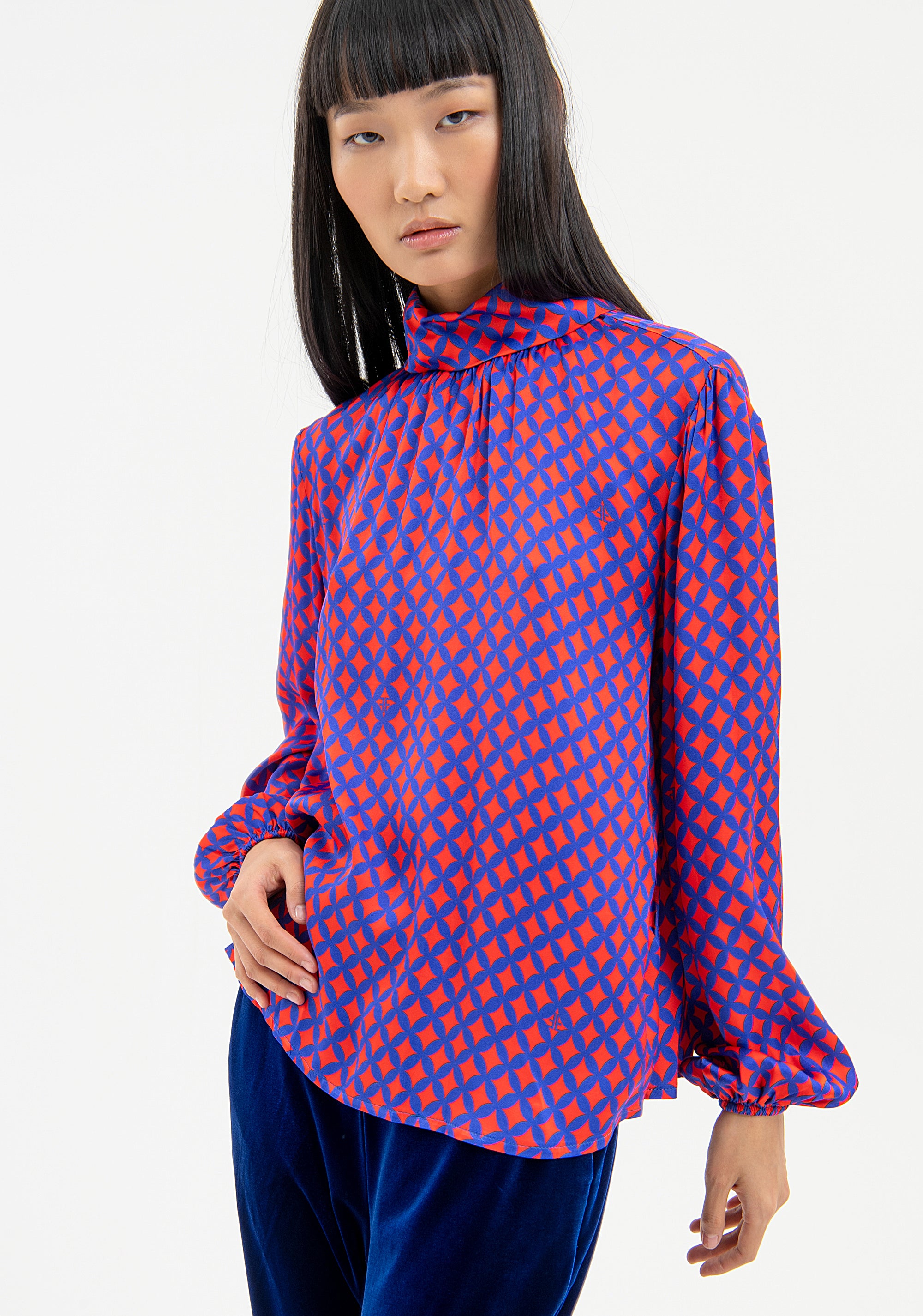 Blusa ampia in fantasia geometrica FR23WT1032W651R8 Fracomina