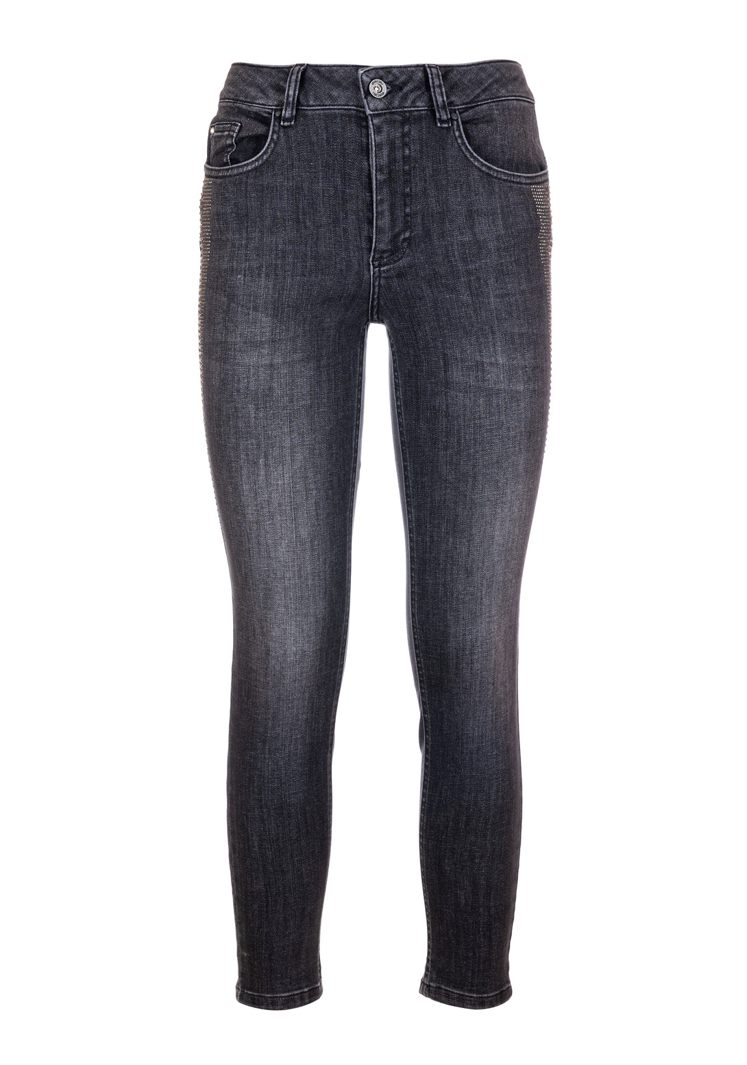 Jeans slim effetto push up in denim nero con lavaggio medio FR23WV8000D40104 Fracomina