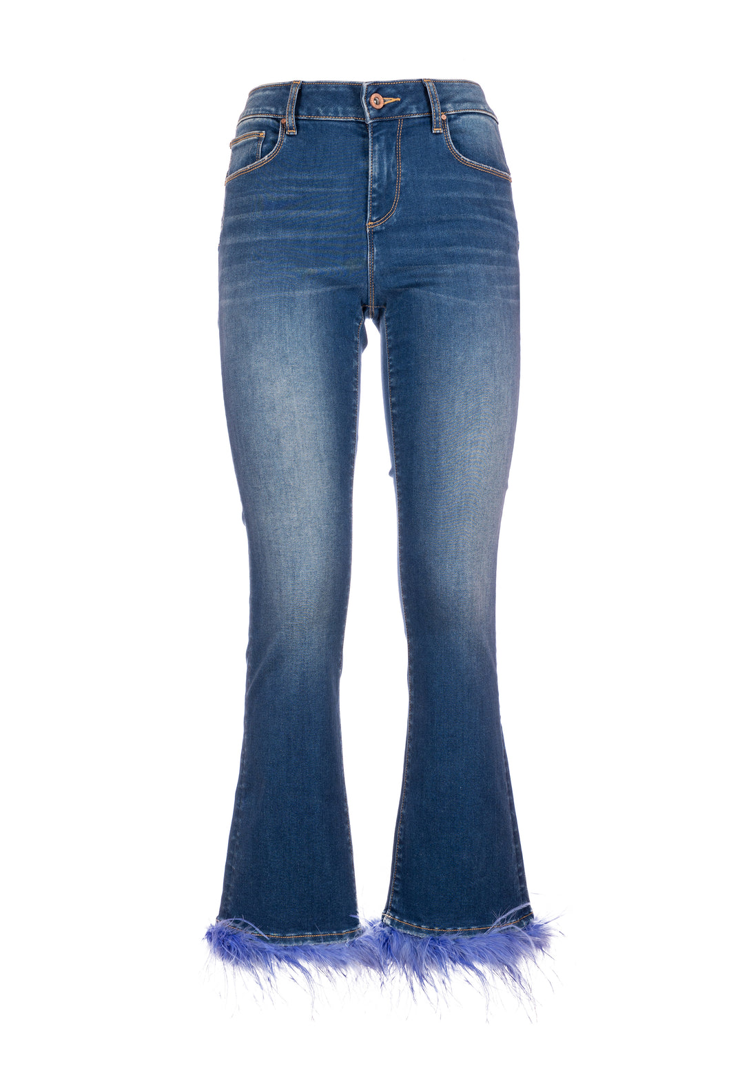 Jeans cropped effetto push up in denim con lavaggio medio FR23WV8030D401R9 Fracomina