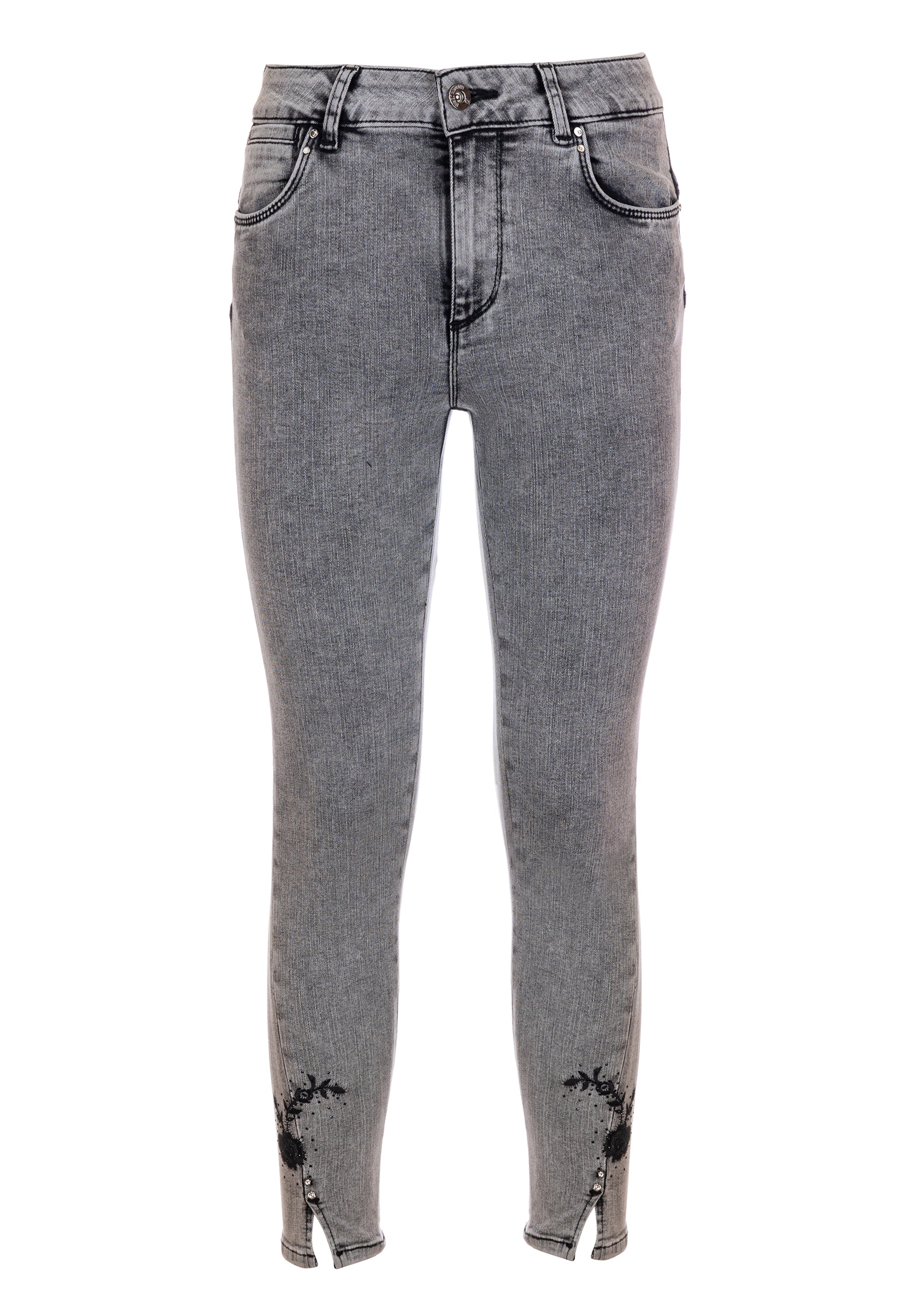 Jeans slim effetto push up in denim grigio con lavaggio marmorizzato FR23WV9002D408G1 Fracomina