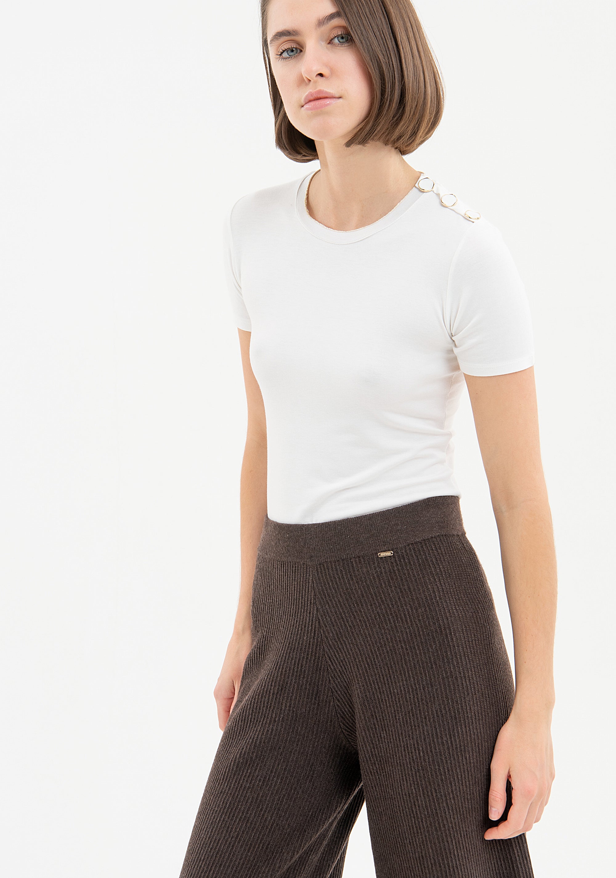 Pantaloni cropped modello culotte in maglia FR23WVB002K49801 Fracomina