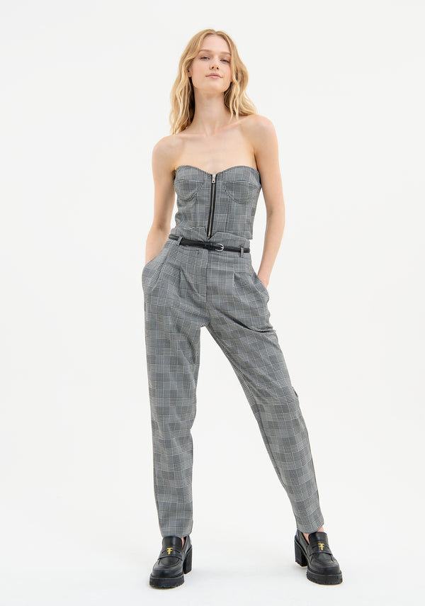Pantaloni carrot in Principe di Galles FR23WVD013W58095 Fracomina