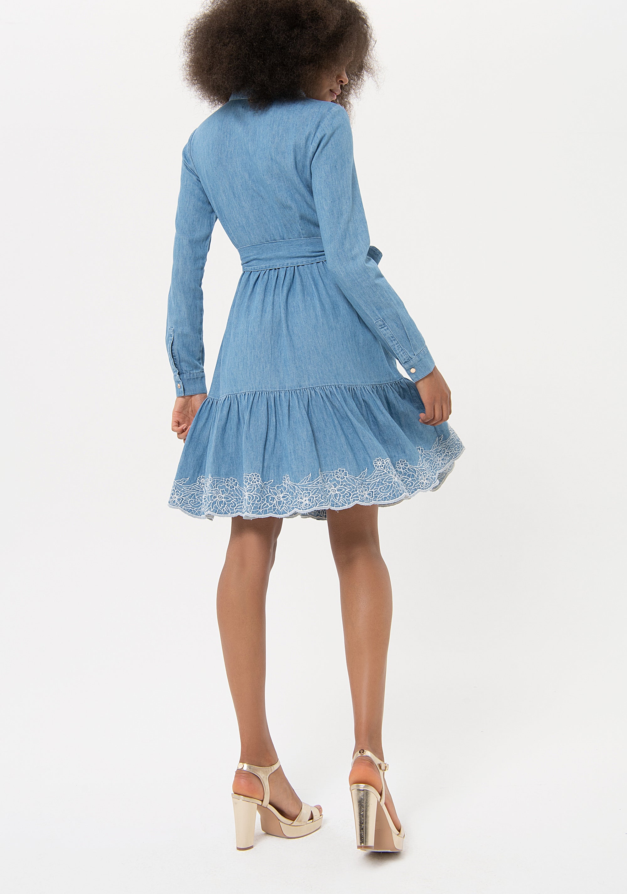 Abito regular mini modello chemisier in chambray FR24SD4001D400E5 Fracomina
