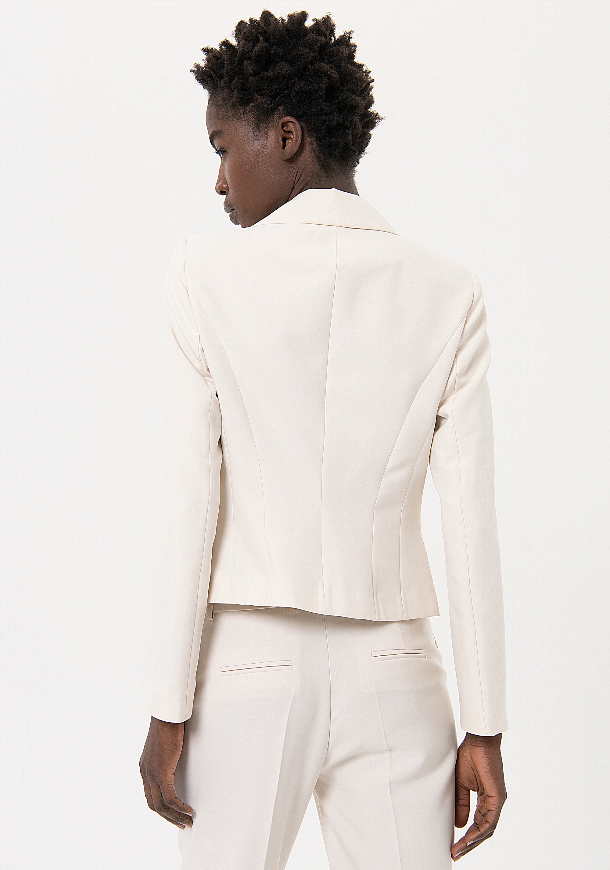 Blazer slim monopetto in tessuto tecnico