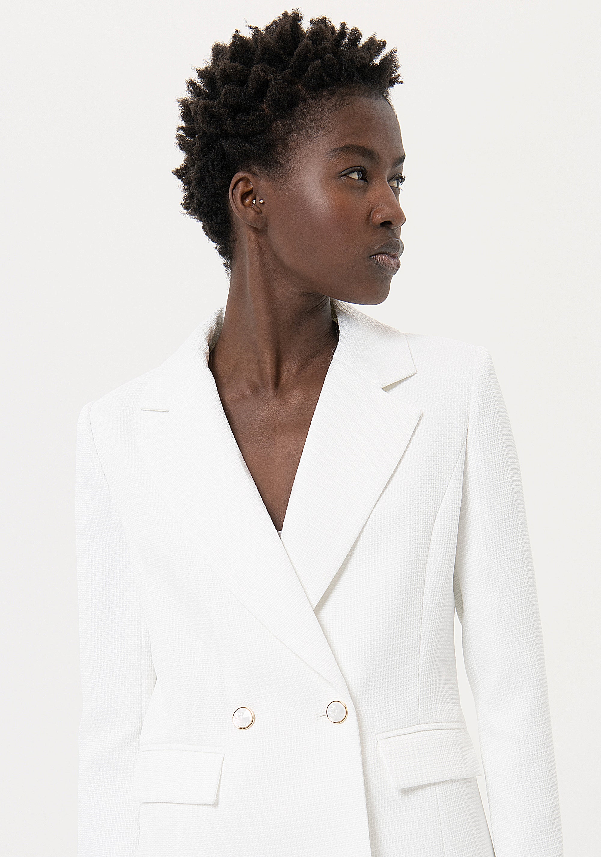 Blazer regular doppiopetto in tessuto armaturato FR24SJ3009W67301 Fracomina