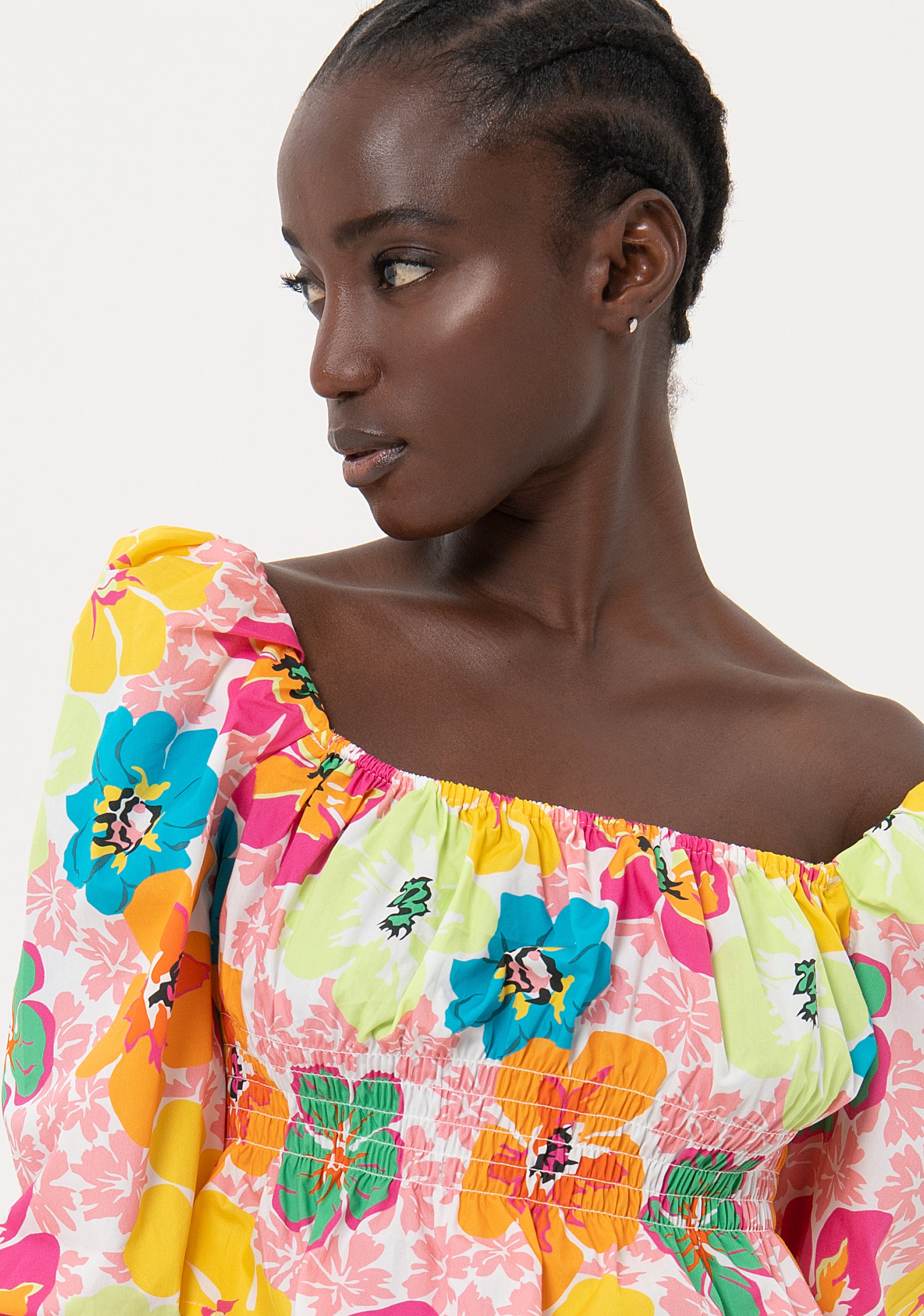 Top cropped in fantasia floreale FR24ST1006W400R8 Fracomina