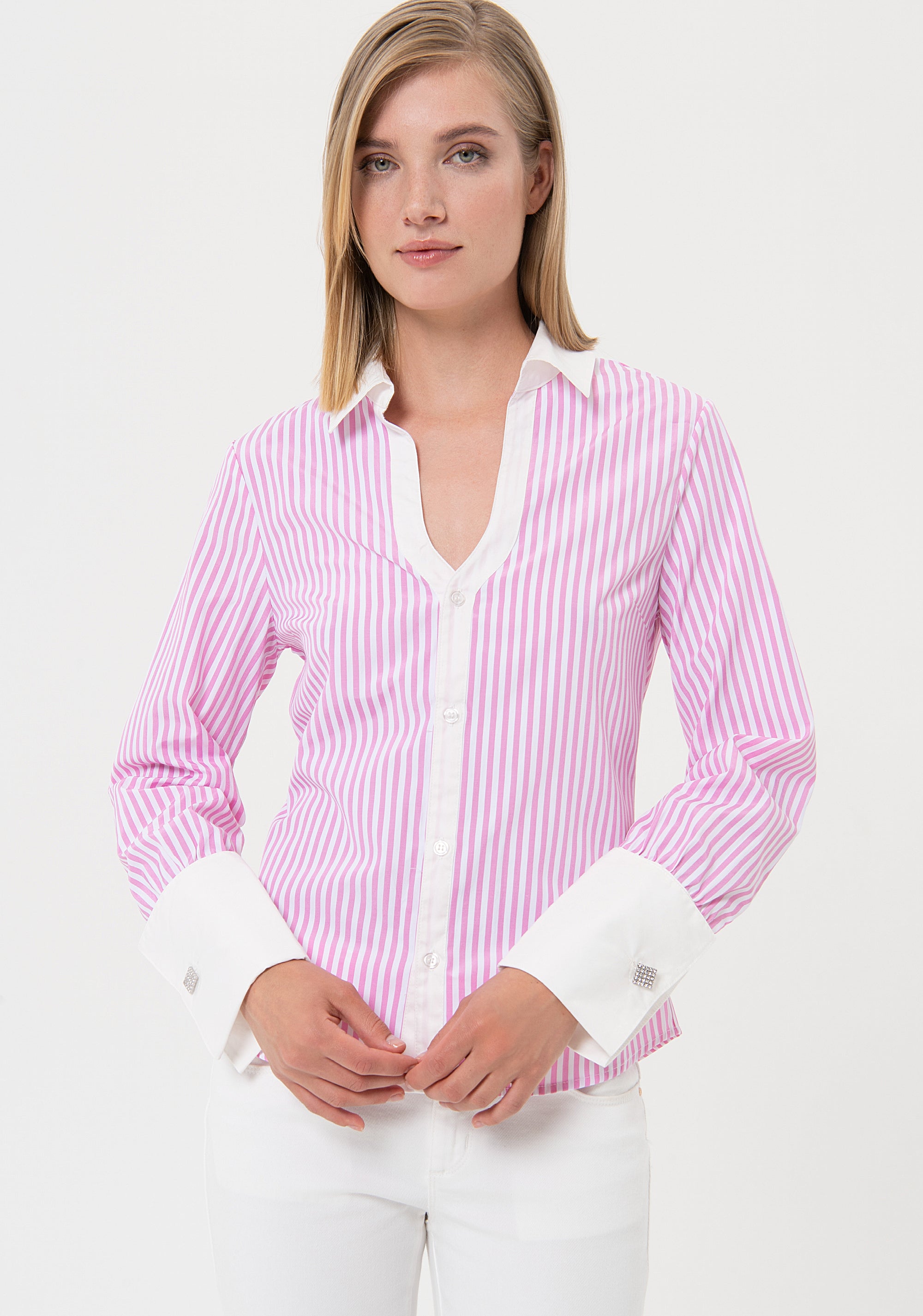 Camicia regular a righe FR24ST6008W400N8 Fracomina