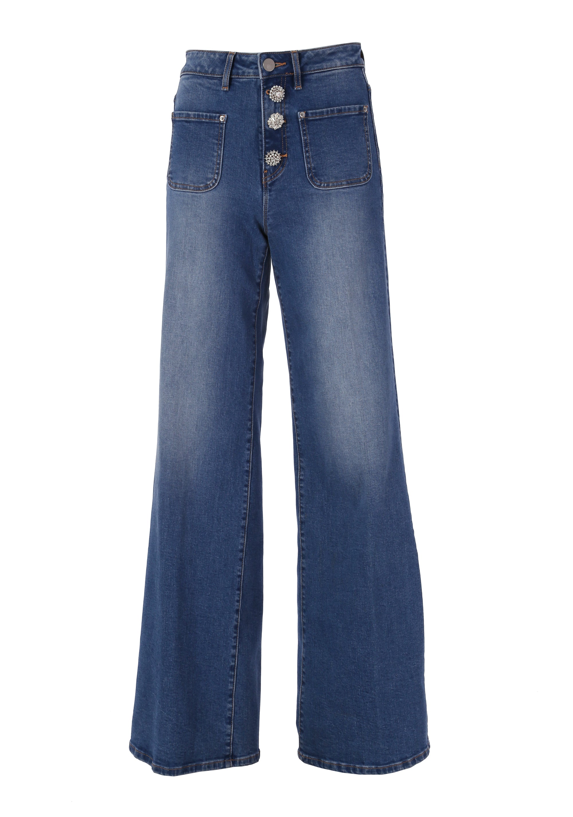 Jeans flare in denim con lavaggio medio FR24SV3006D40102 Fracomina