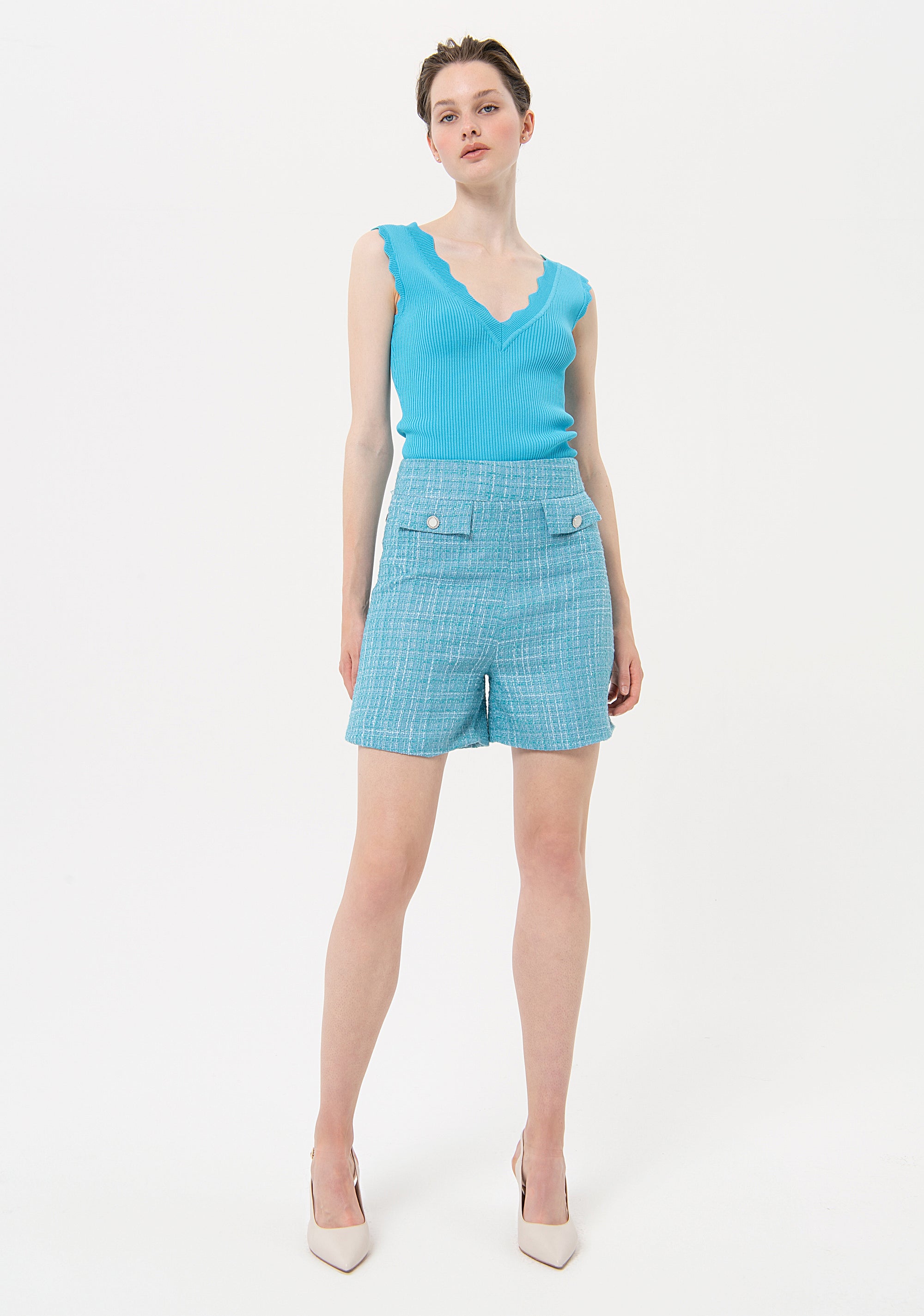 Pantaloncini ampi in tweed FR24SV6008W63301-037 Fracomina