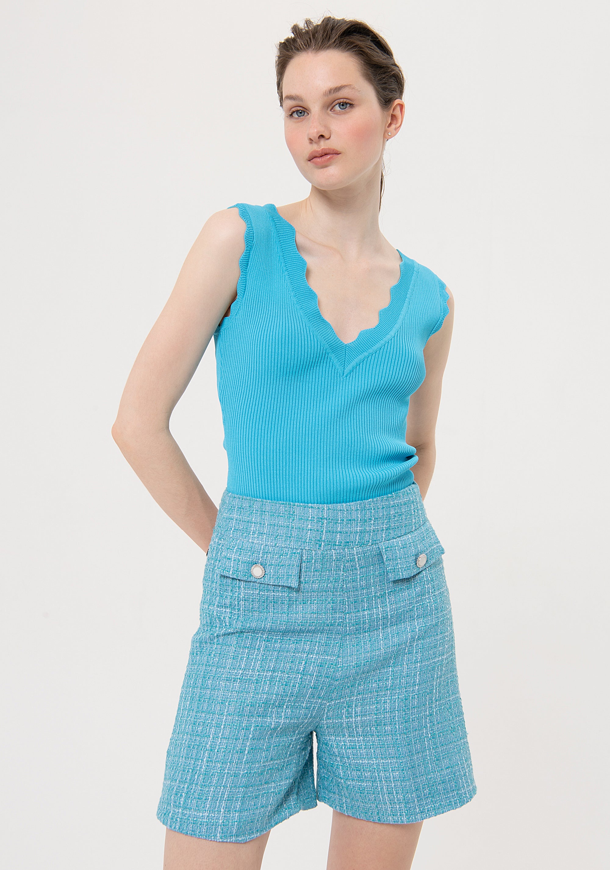 Pantaloncini ampi in tweed FR24SV6008W63301-037 Fracomina