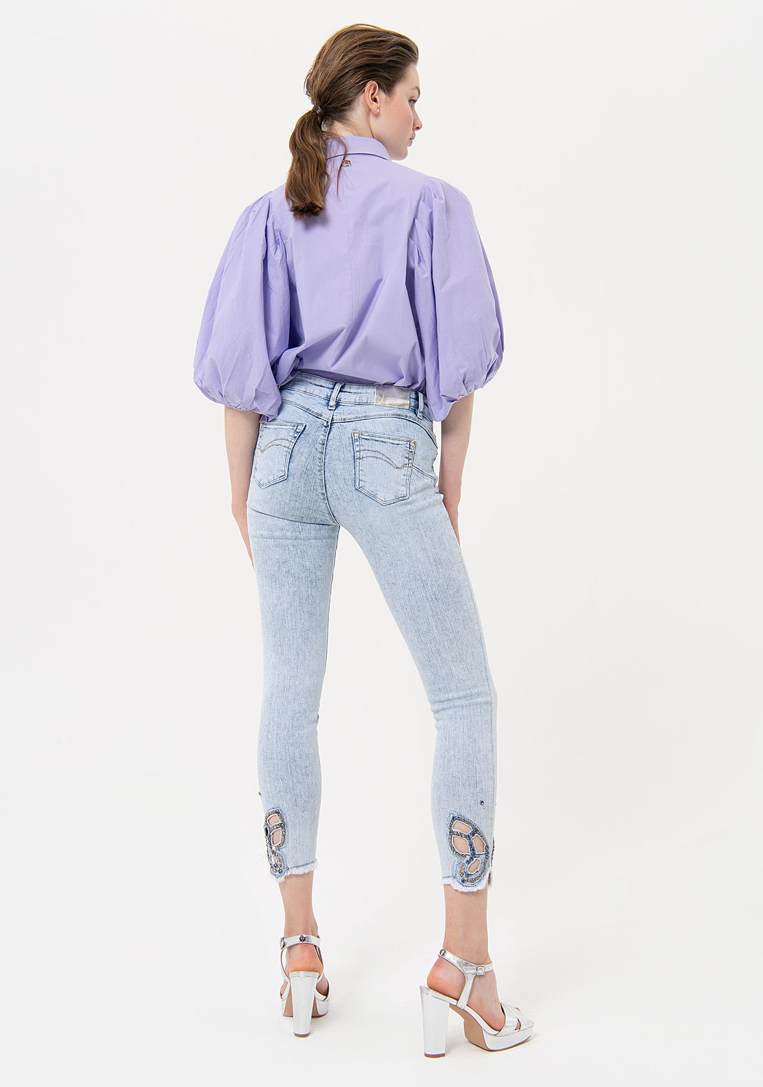 Jeans skinny effetto push up in denim con lavaggio bleached FR24SV8000D40193-685 Fracomina