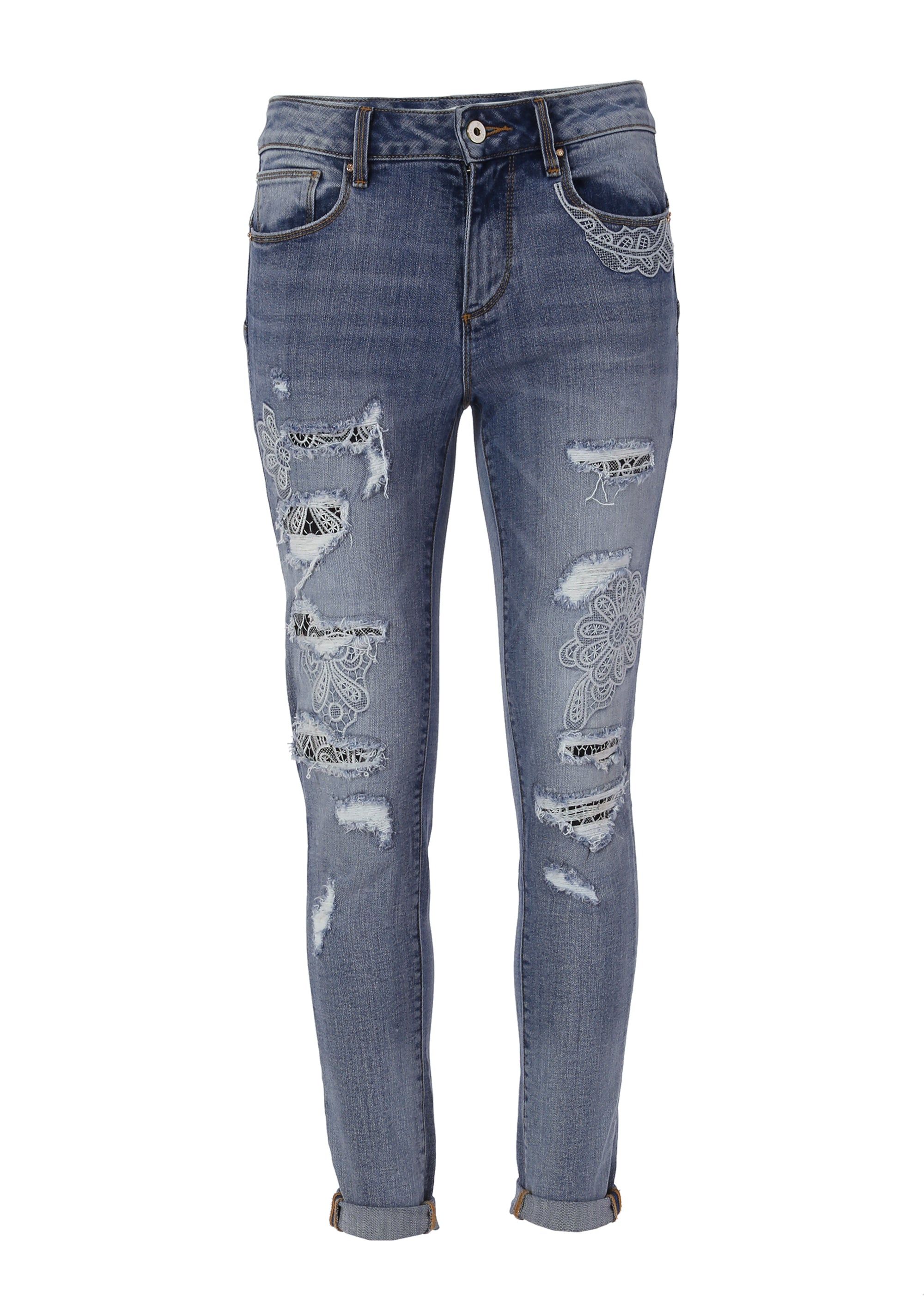 Jeans skinny effetto push up in denim con lavaggio bleached FR24SV8000D401E5 Fracomina