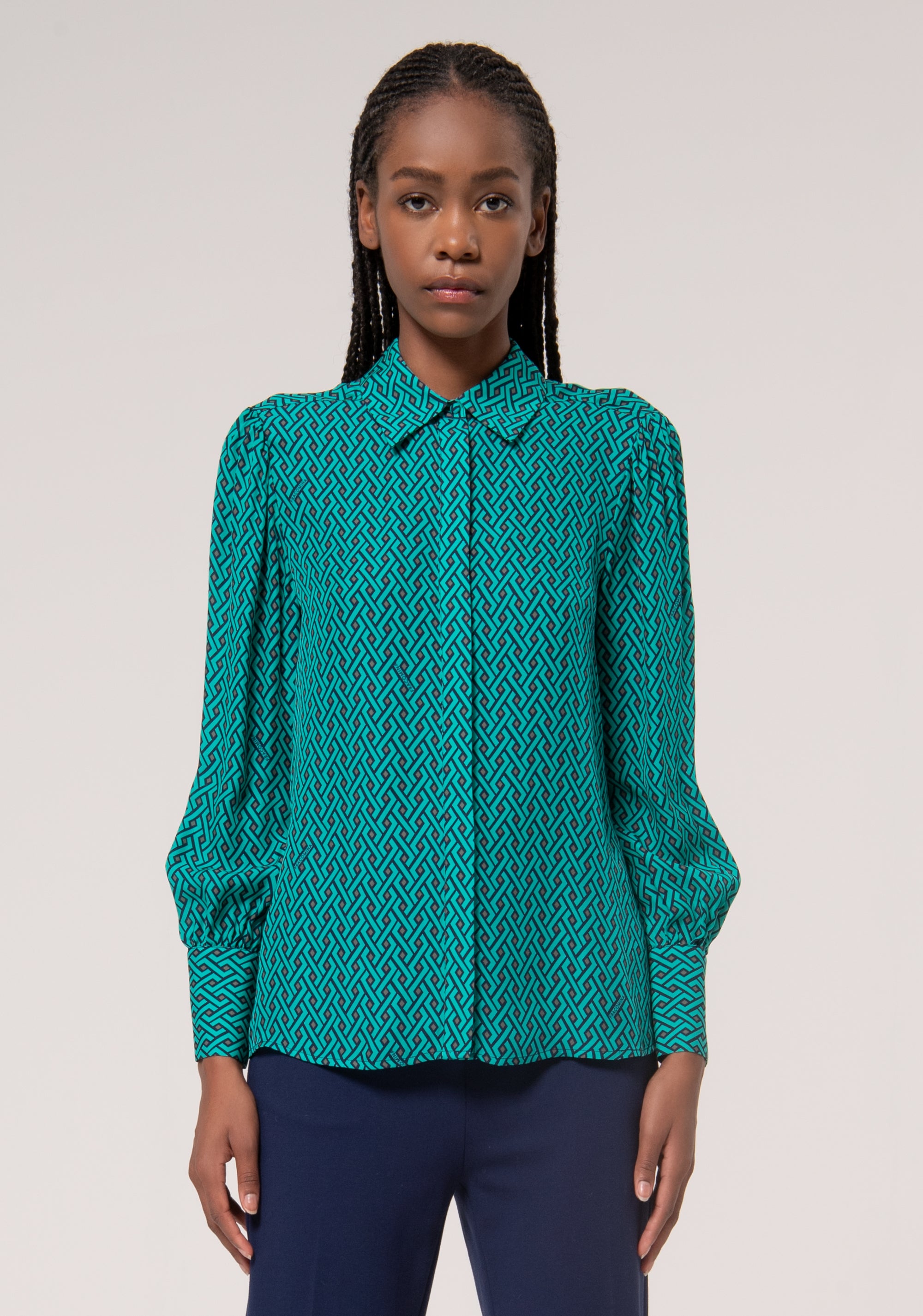 Georgette Blusa Fracomina Blusa Camicie Donna Animalier Camicia