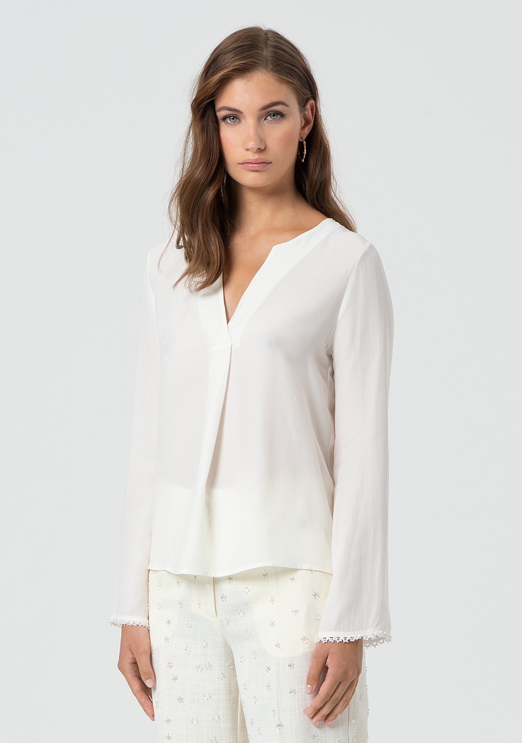 Blusa regular con seta FR25ST1010W77401-108 Fracomina