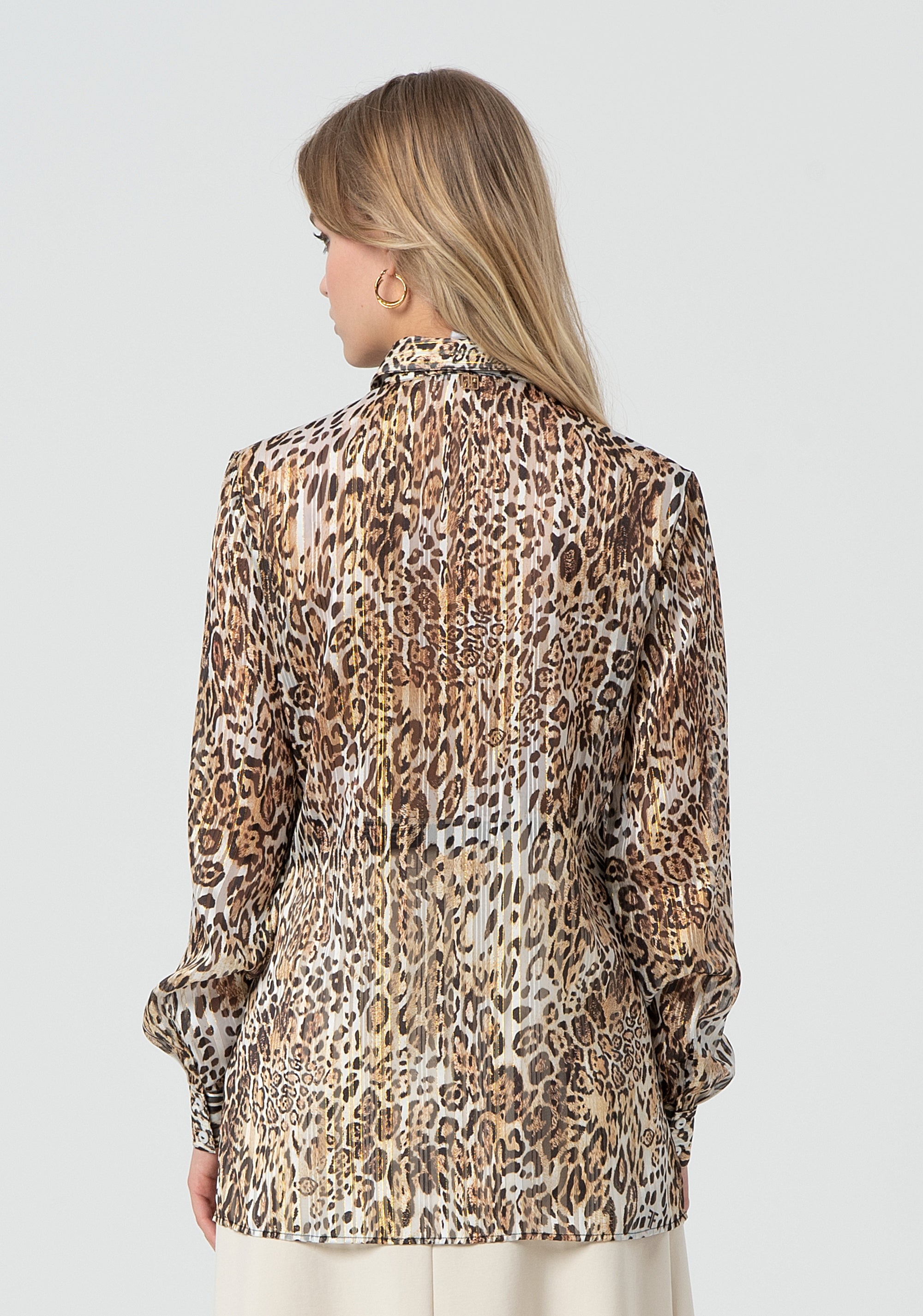 Camicia regular in georgette con stampa animalier FR25ST6018W777J8-388 Fracomina