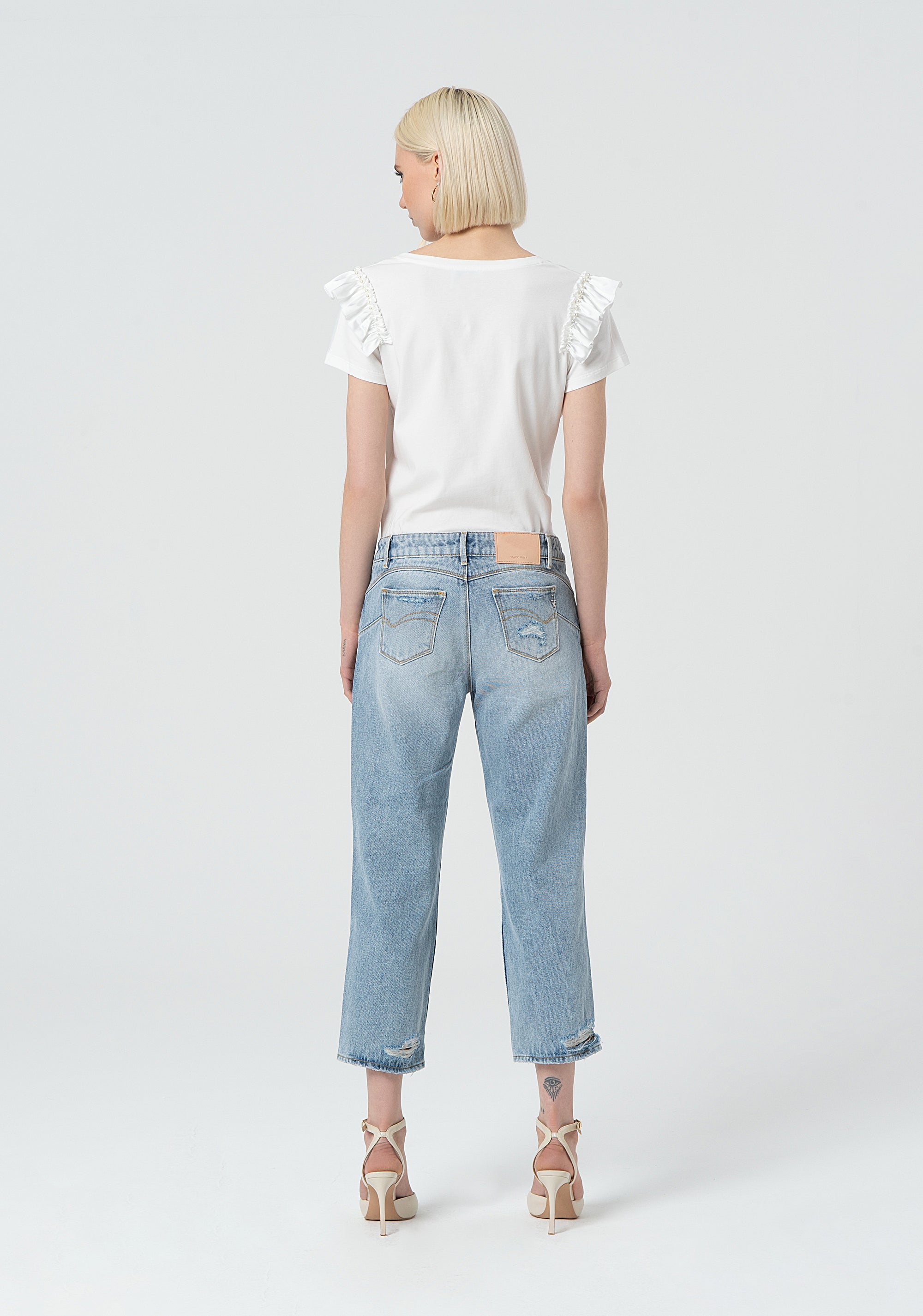 Jeans straight fit con Strappi