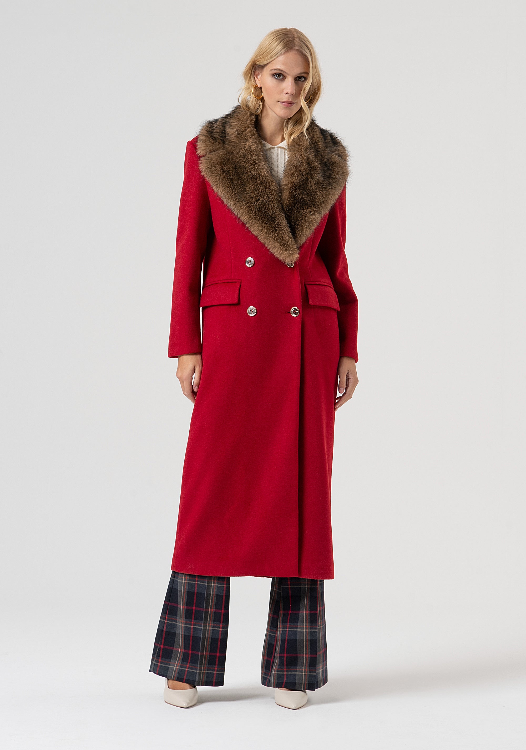 Cappotto regular doppiopetto FR25WC1002W80801-T51 Fracomina