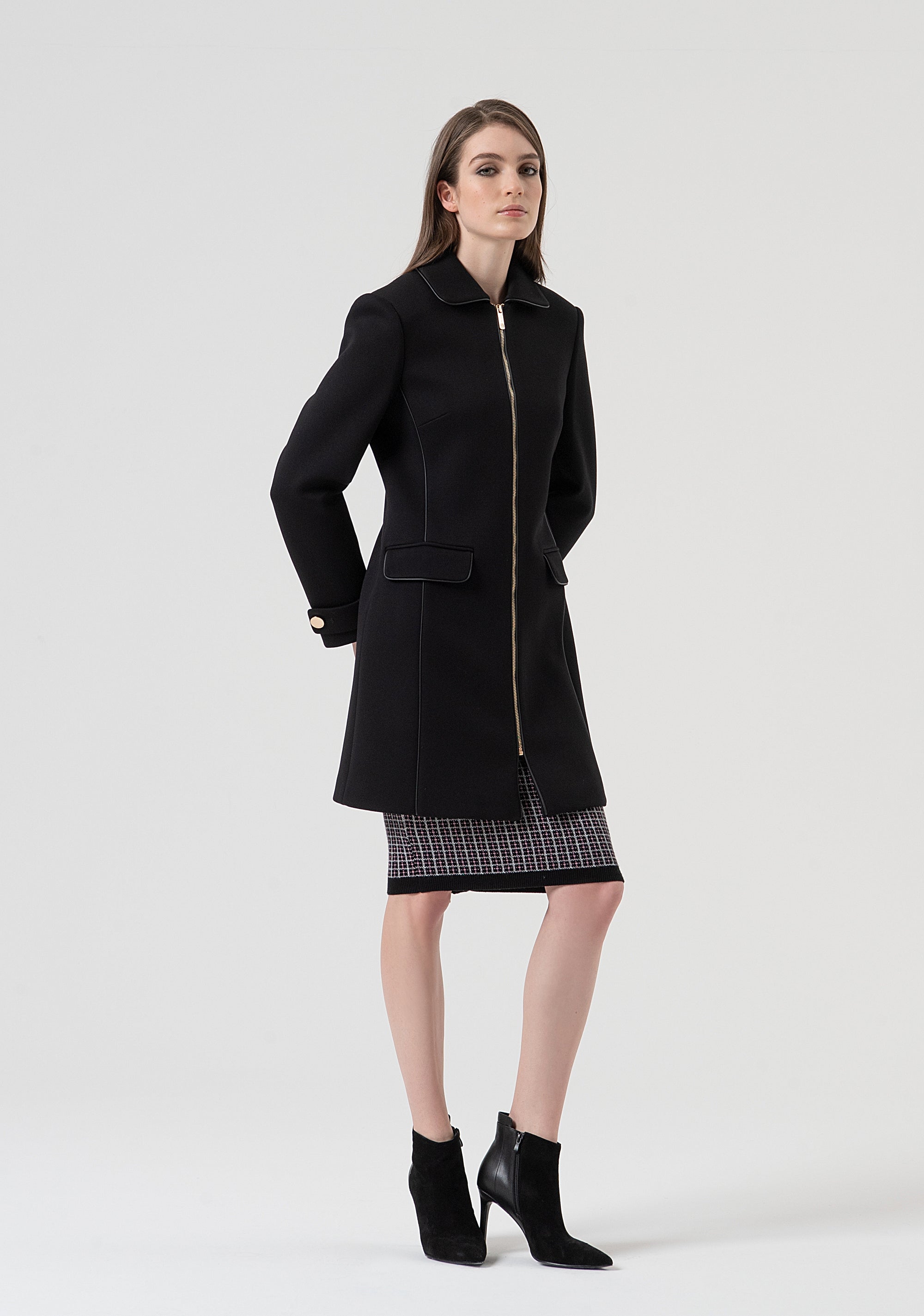 Cappotto slim con zip centrale per apertura FR25WC1006W809W4-053 Fracomina