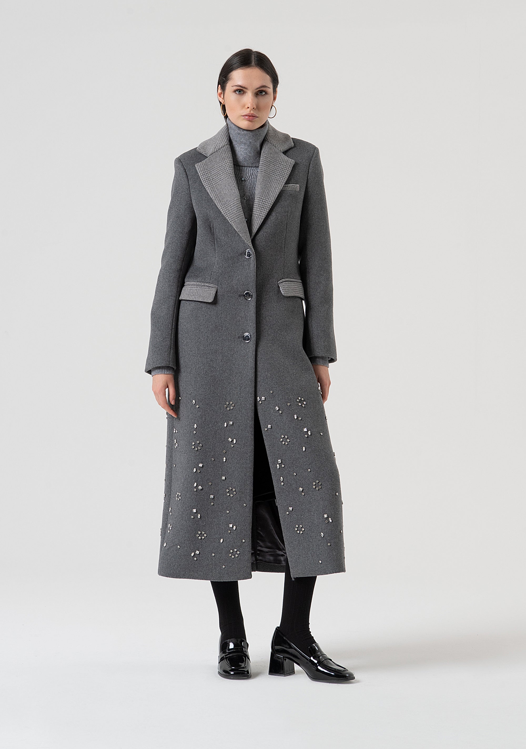 Cappotto regular lungo con lana FR25WC1011W812R9-159 Fracomina