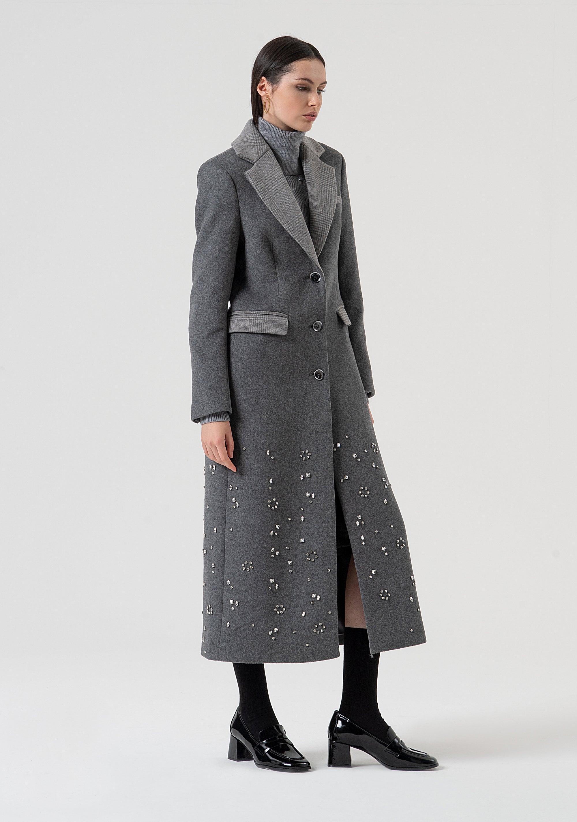 Cappotto regular lungo con lana FR25WC1011W812R9-159 Fracomina
