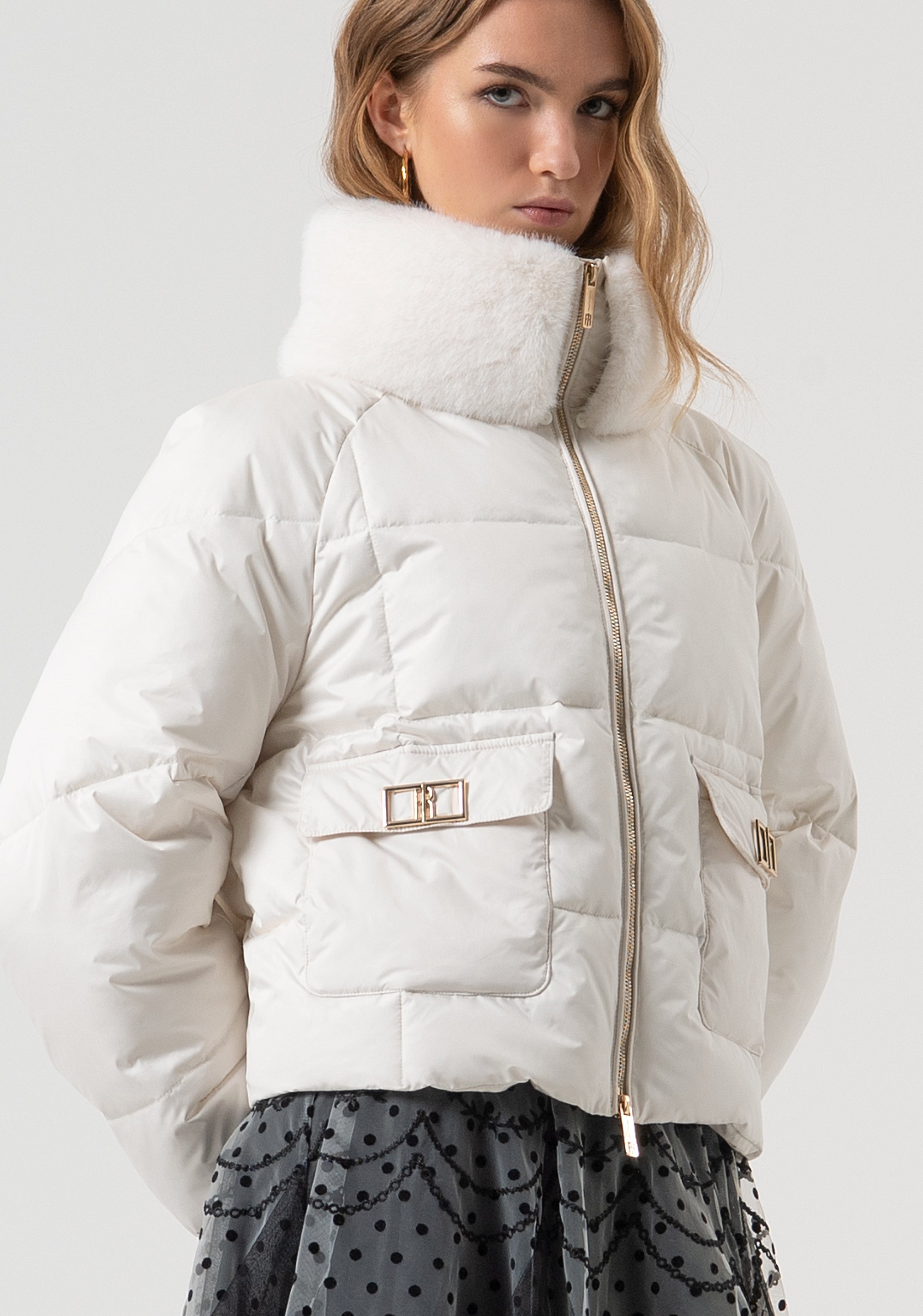 Piumino over con zip centrale per apertura FR25WC3005O42301-108 Fracomina
