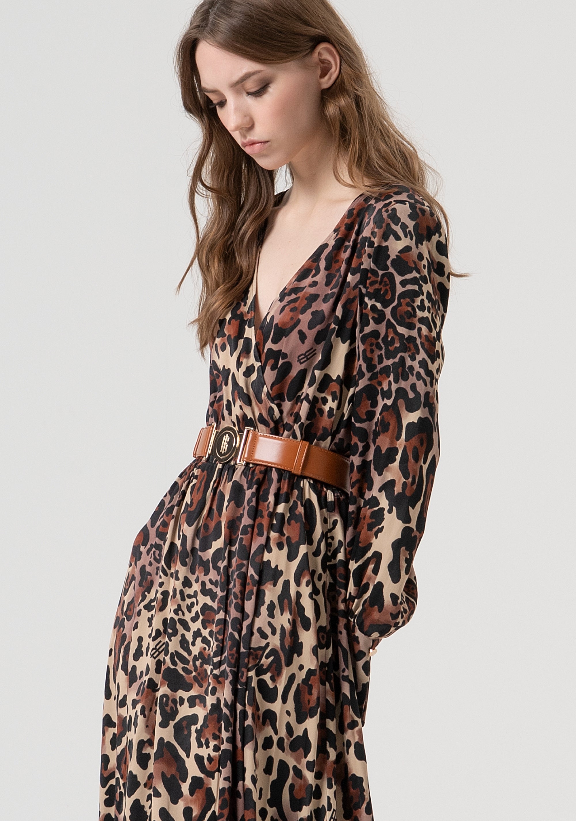 Abito regular lungo in fantasia animalier FR25WD3007W811L7-M17 Fracomina