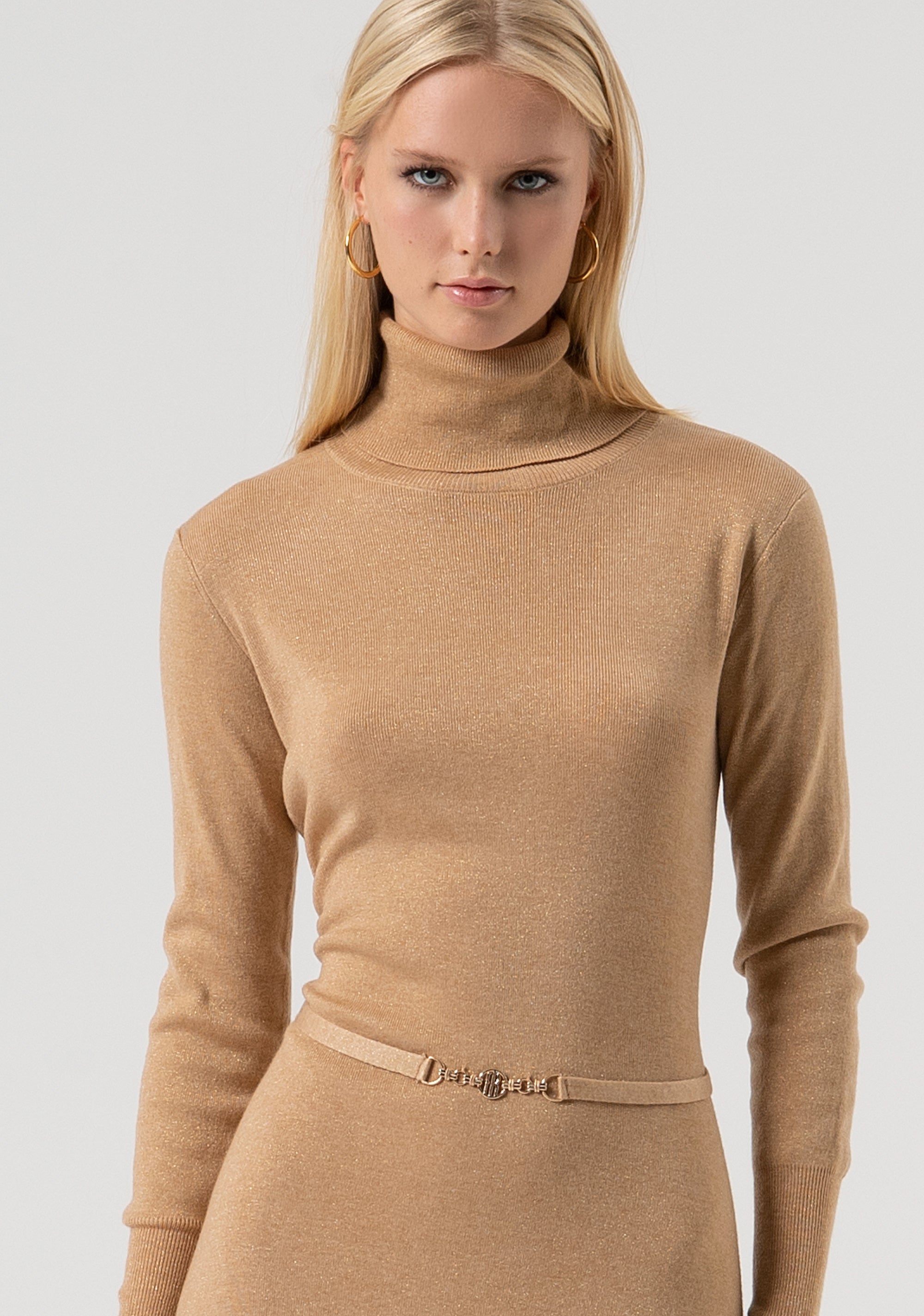 Abito flare midi in maglia con lana e lurex FR25WD5004K459Q7-S81 Fracomina