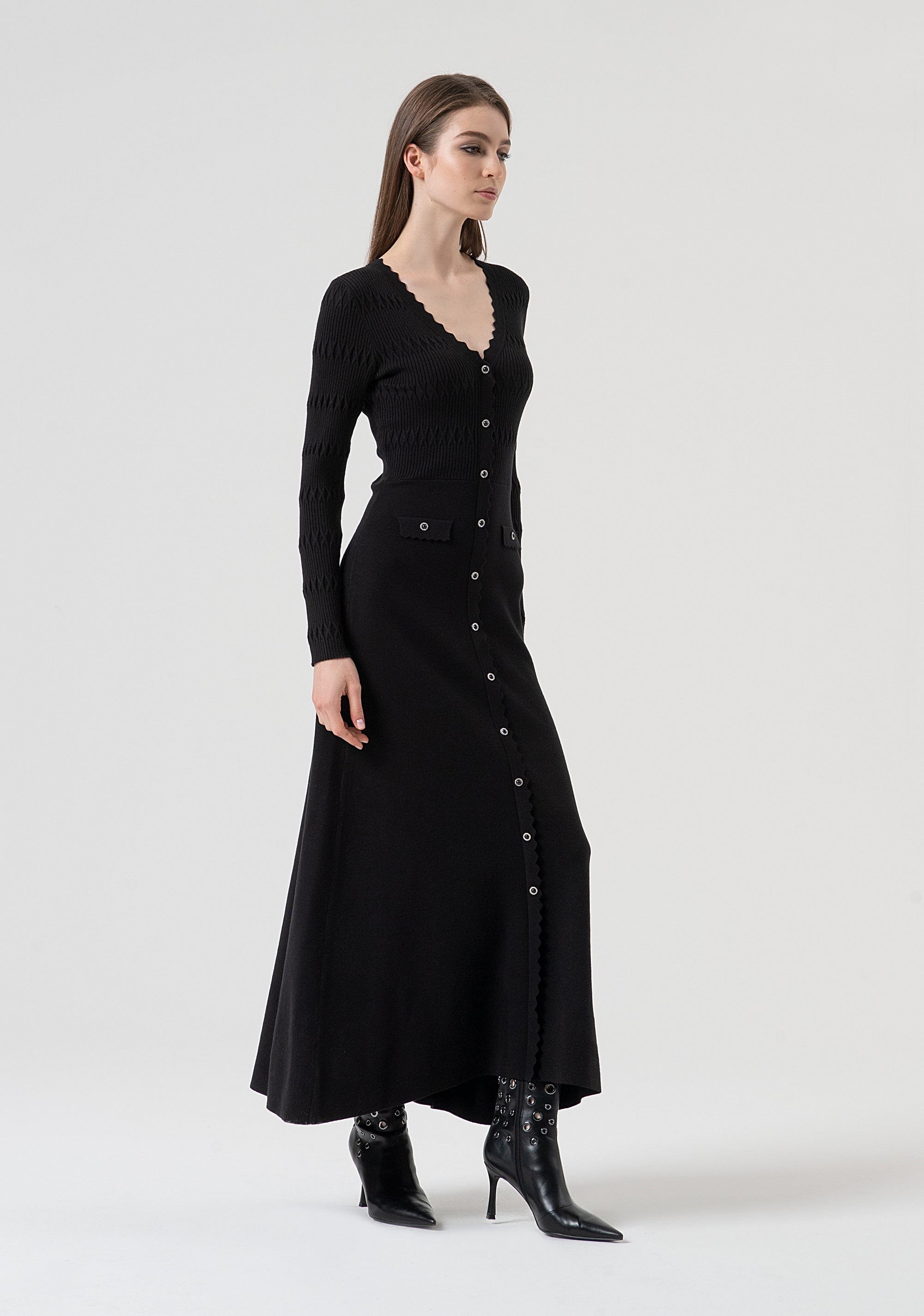 Abito slim lungo in maglia FR25WD5006K50401-053 Fracomina