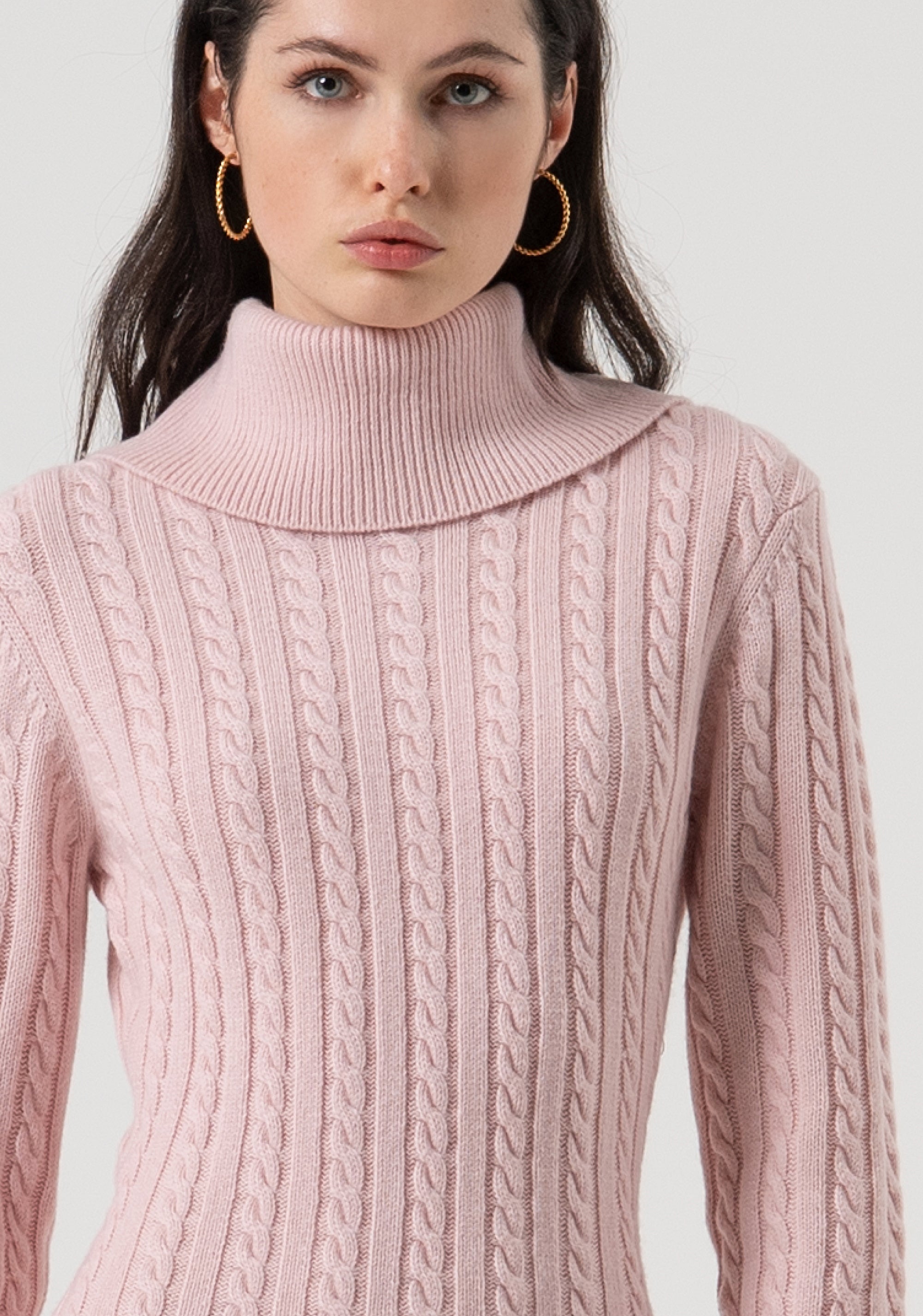 Abito regular mini in maglia a trecce in lana e cashmere FR25WD5007K53201-Q93 Fracomina
