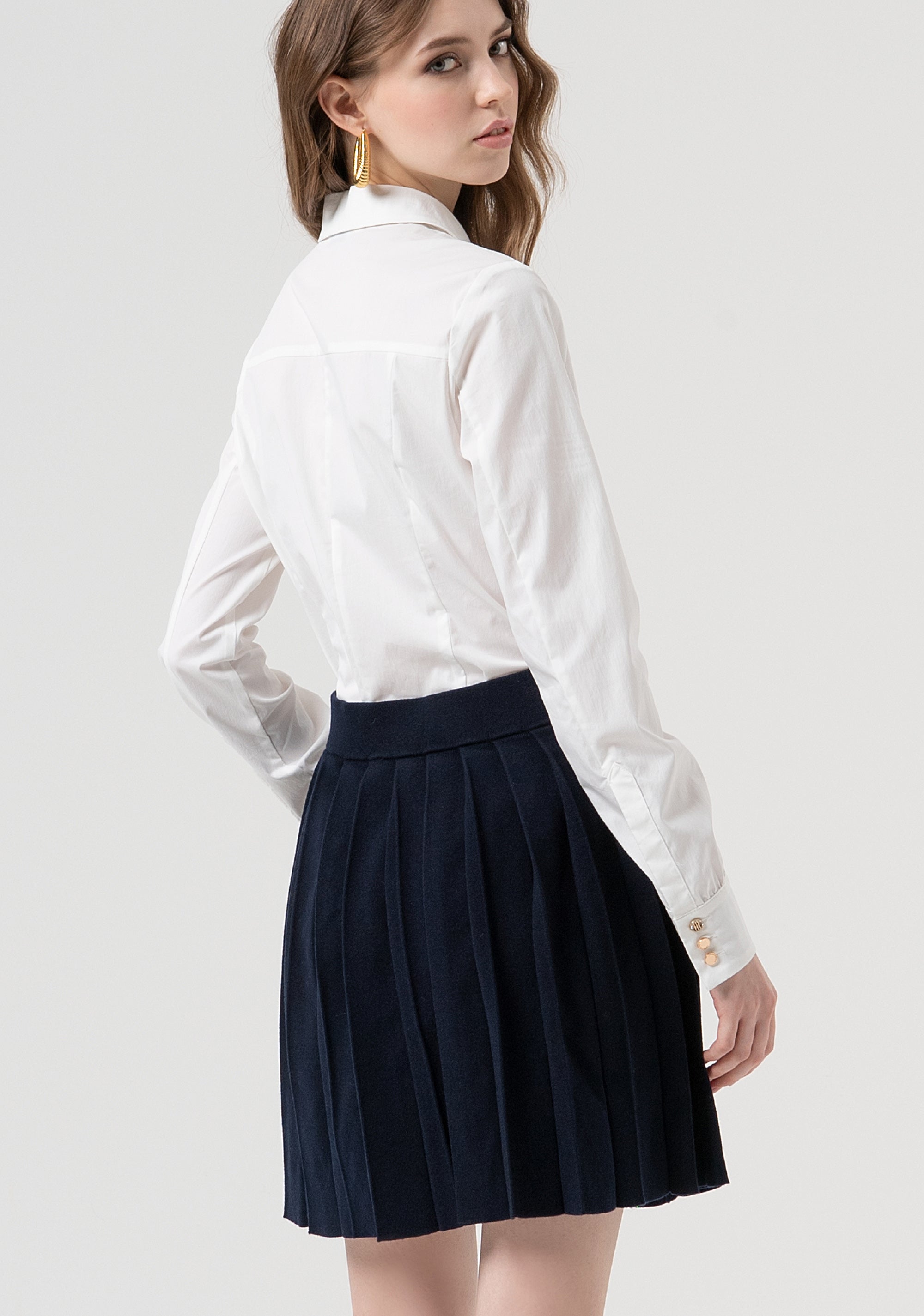 Gonna flare mini in maglia plissettata FR25WG4008K45601-968 Fracomina