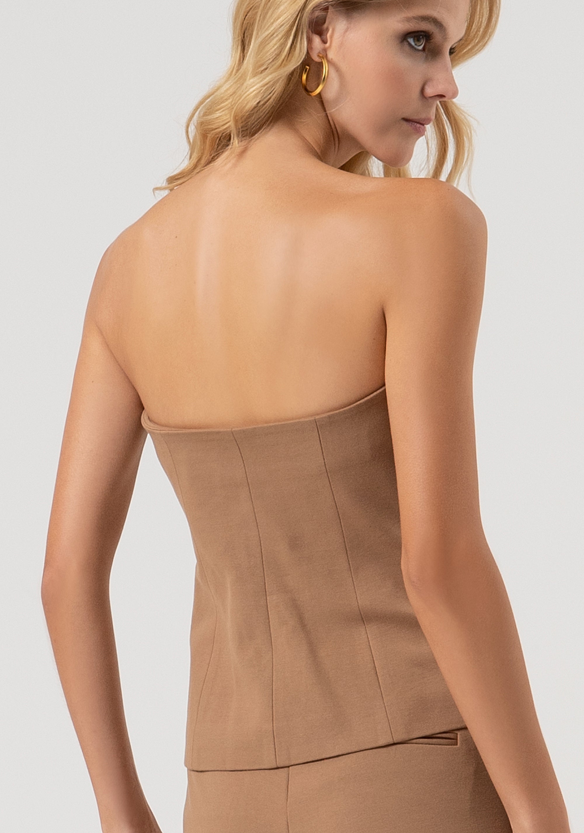 Top bustier senza maniche in punto milano FR25WJ5002W72701-093 Fracomina
