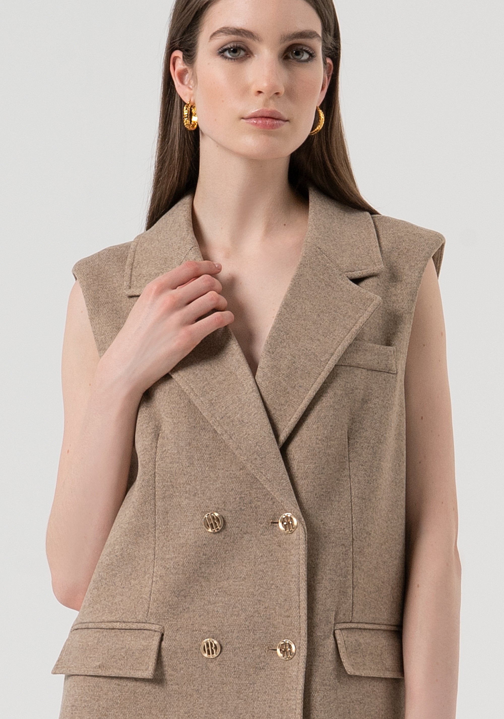 Gilet regular lungo in punto milano FR25WJ5015W80501-L46 Fracomina