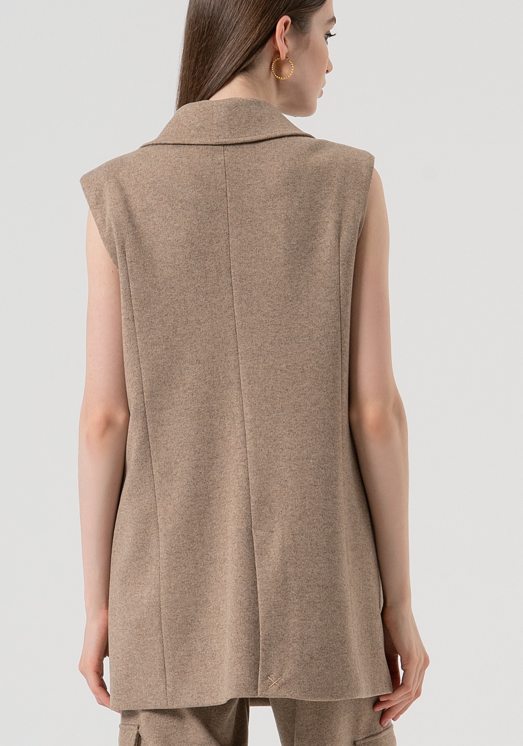 Gilet regular lungo in punto milano FR25WJ5015W80501-L46 Fracomina