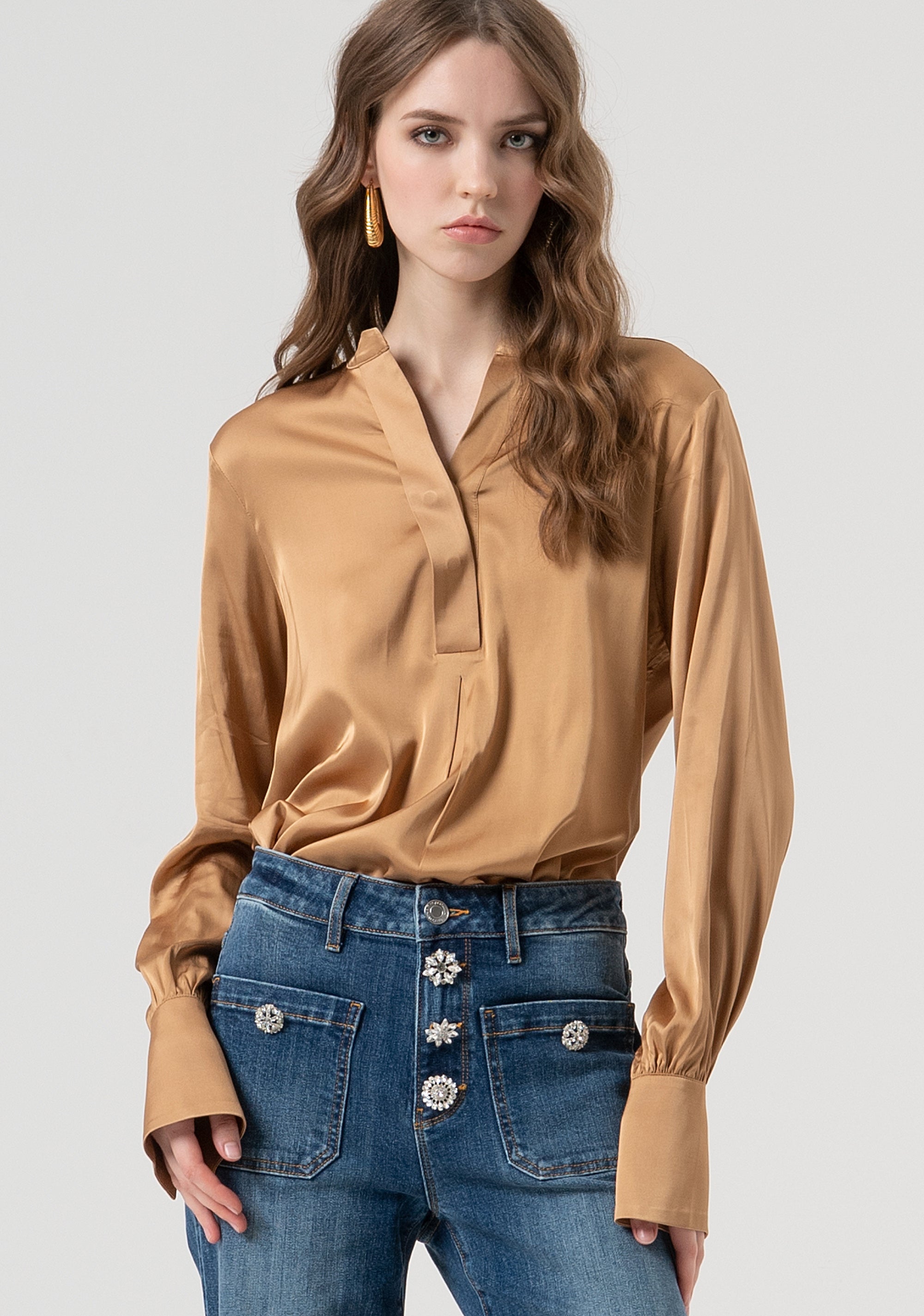 Blusa regular in raso FR25WT1011W58401-093 Fracomina