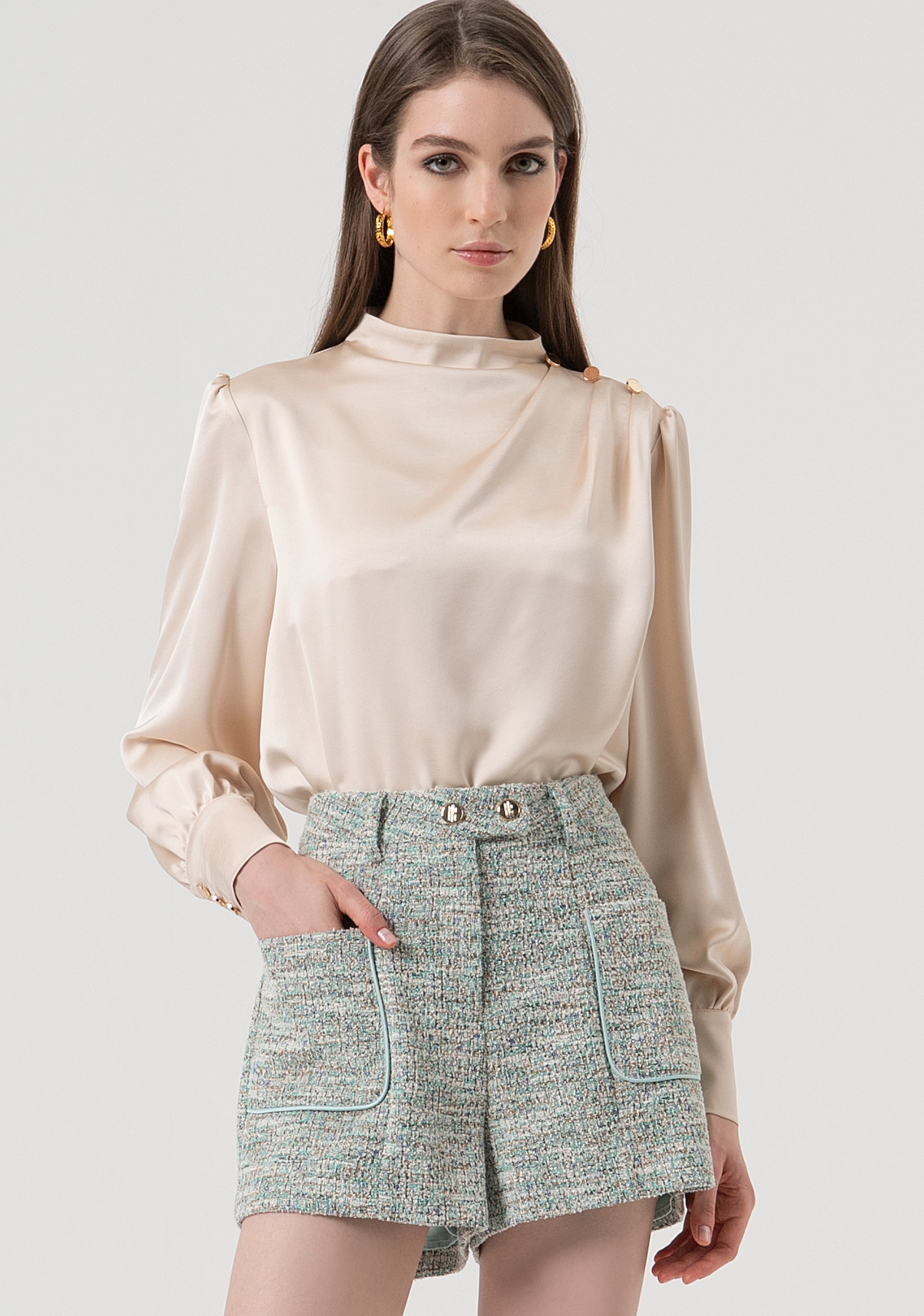 Blusa regular in raso FR25WT1020W41101-508 Fracomina
