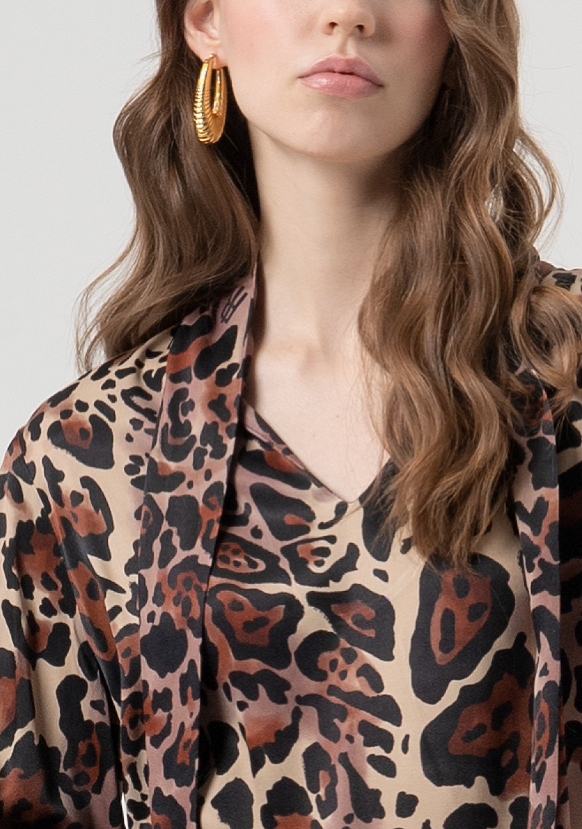 Blusa regular in fantasia animalier FR25WT1023W811L7-M17 Fracomina