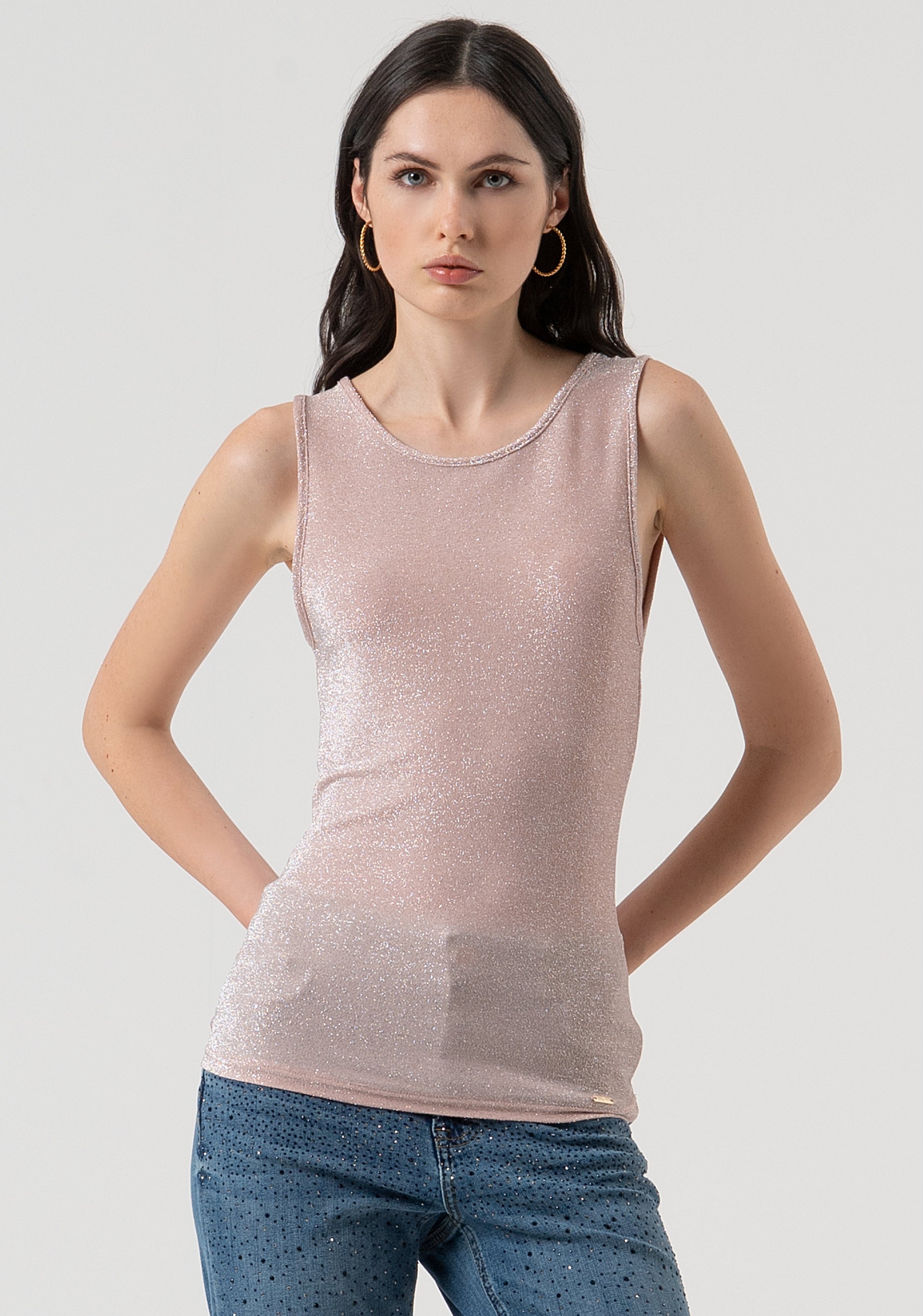 Top slim senza maniche con lurex FR25WT2004J444Q7-T66 Fracomina