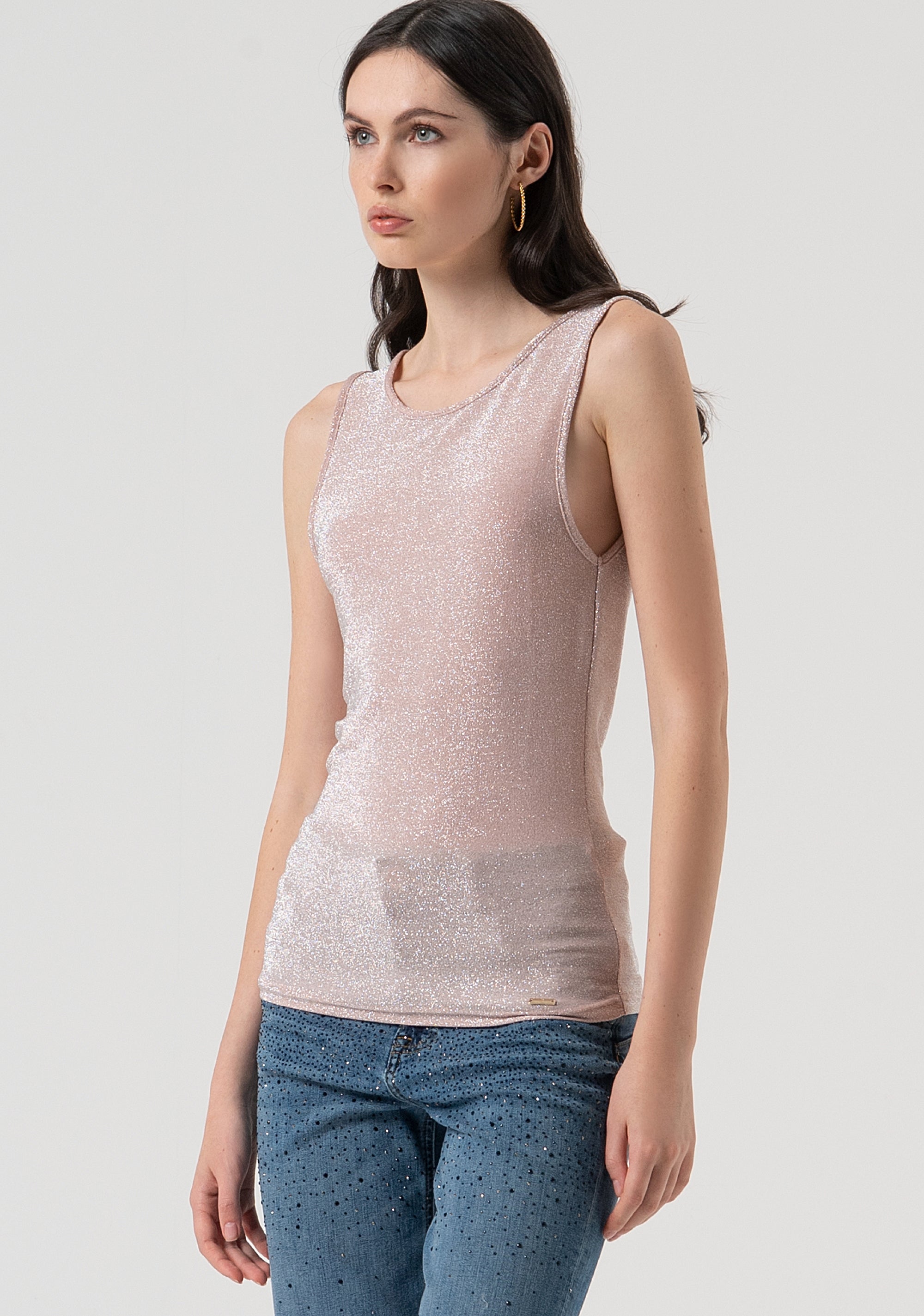 Top slim senza maniche con lurex FR25WT2004J444Q7-T66 Fracomina