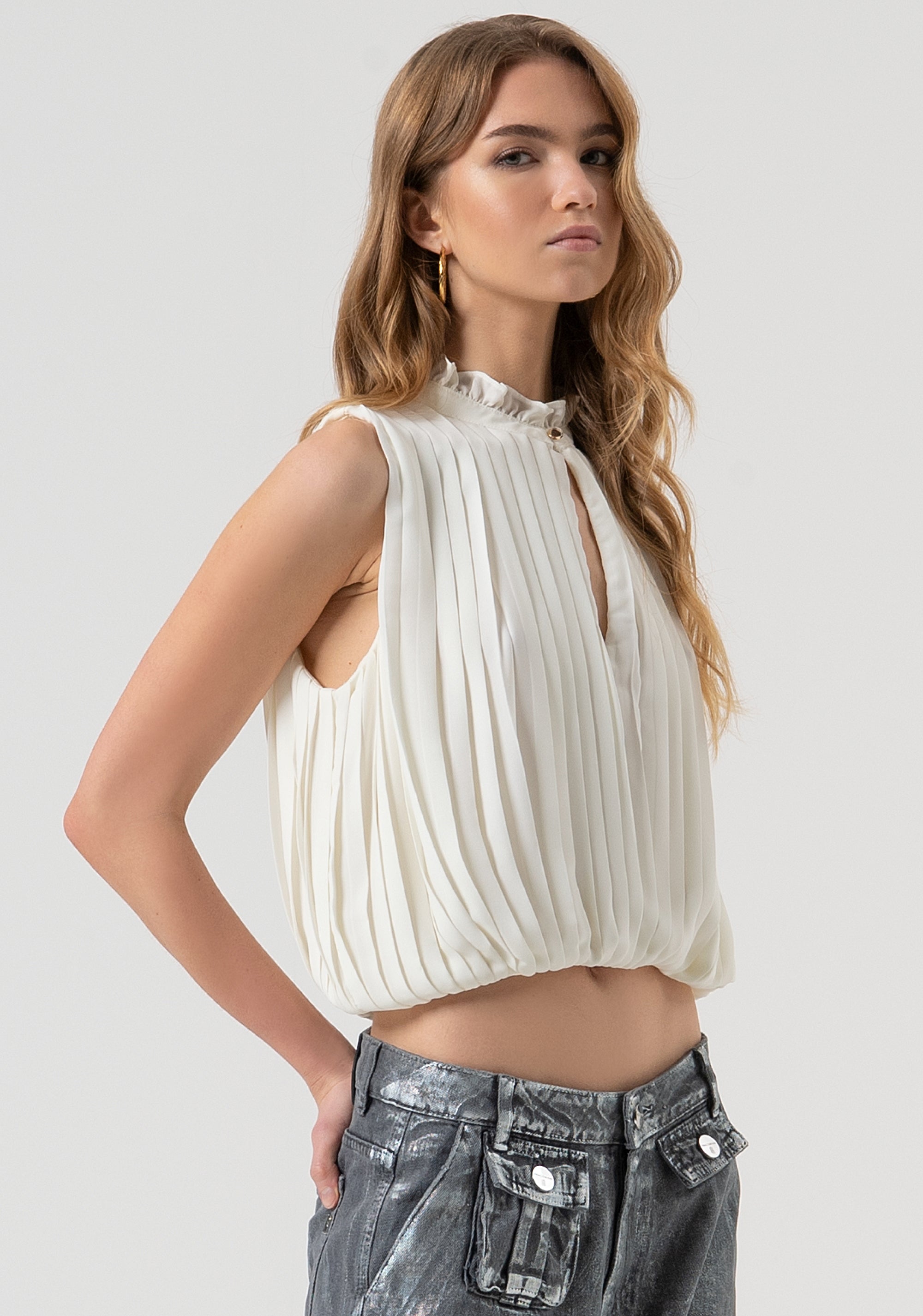 Top cropped senza maniche FR25WT2011W41201-108 Fracomina