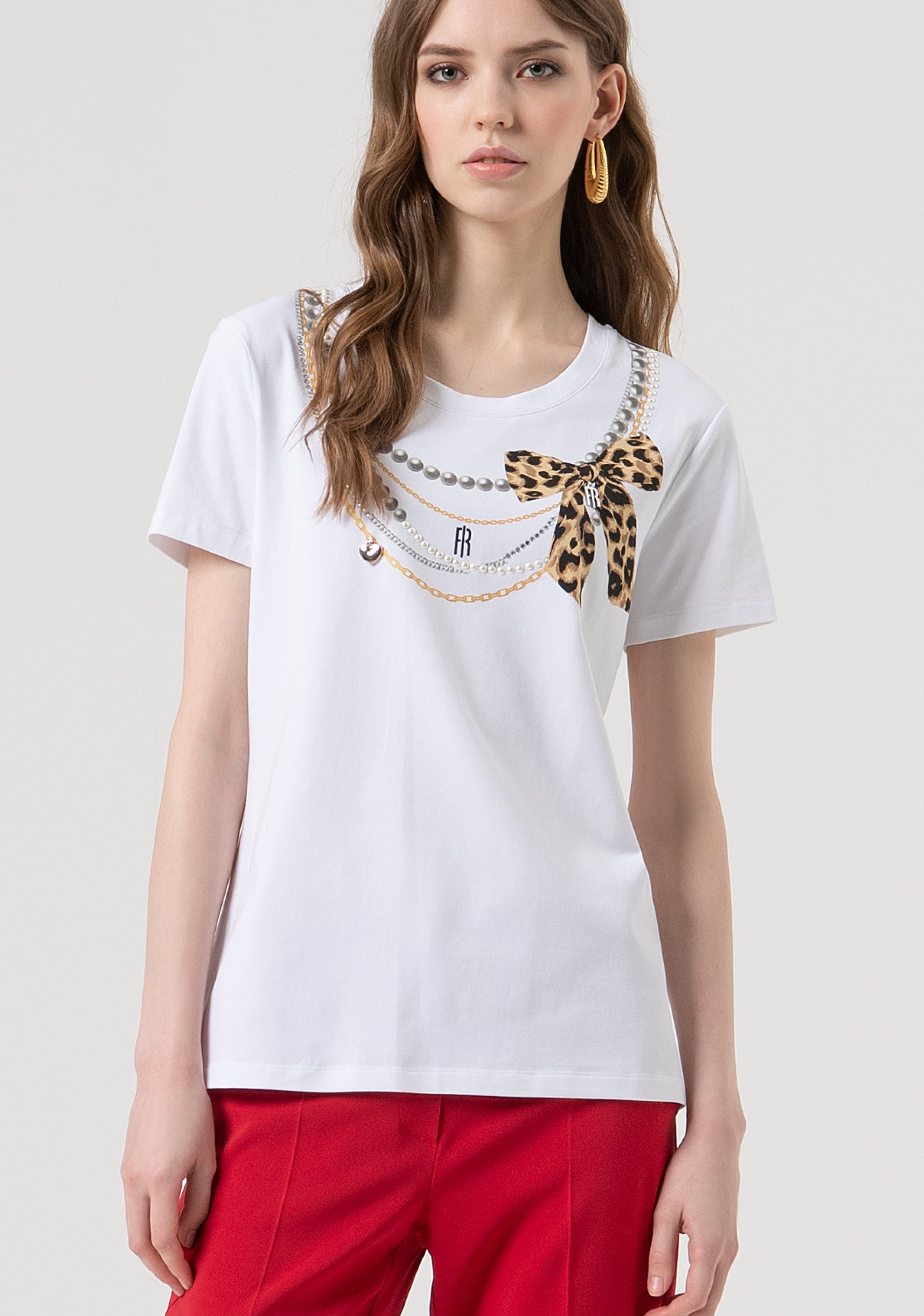 T-shirt regular in jersey di cotone FR25WT3004J40108-278 Fracomina