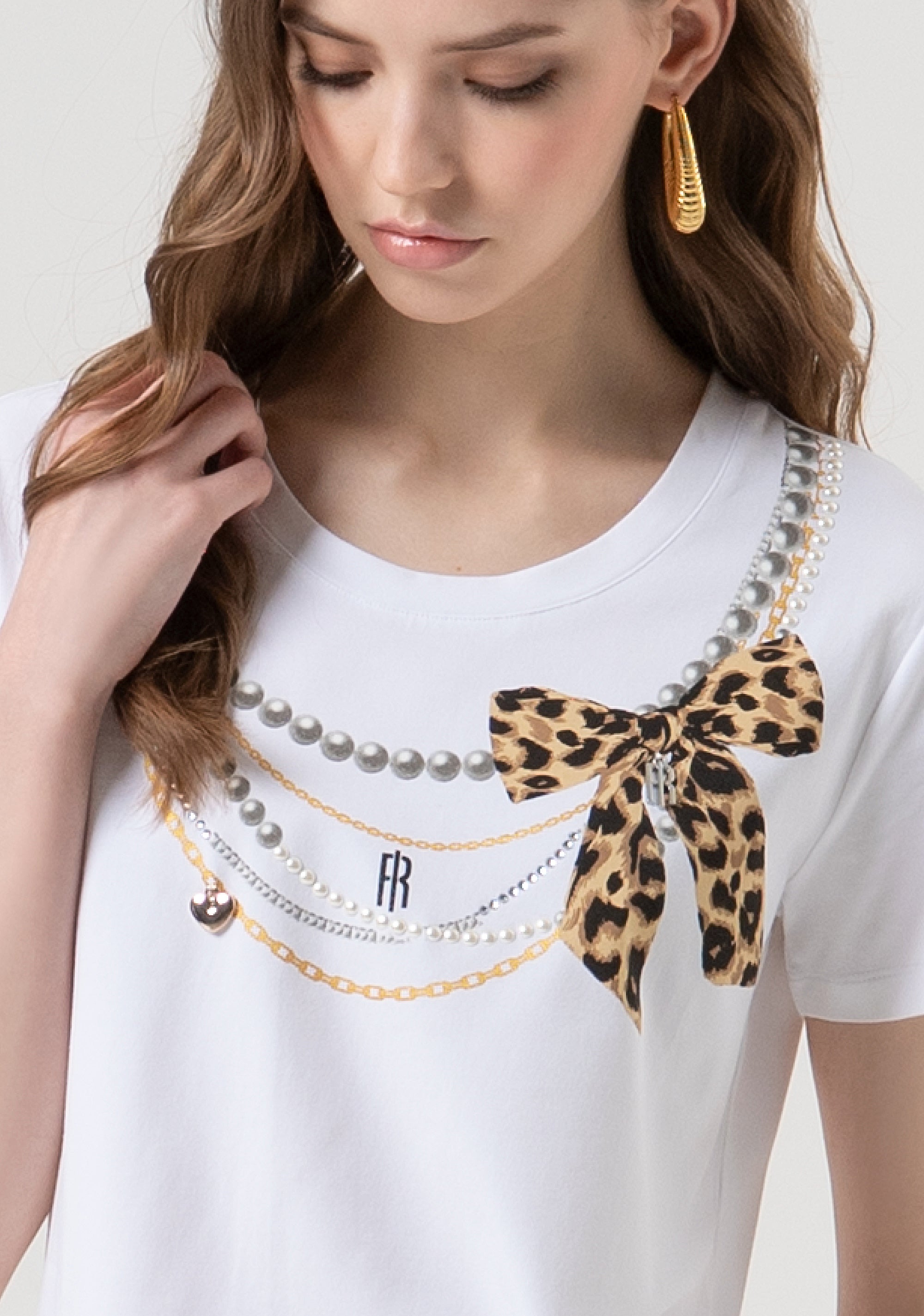 T-shirt regular in jersey di cotone FR25WT3004J40108-278 Fracomina
