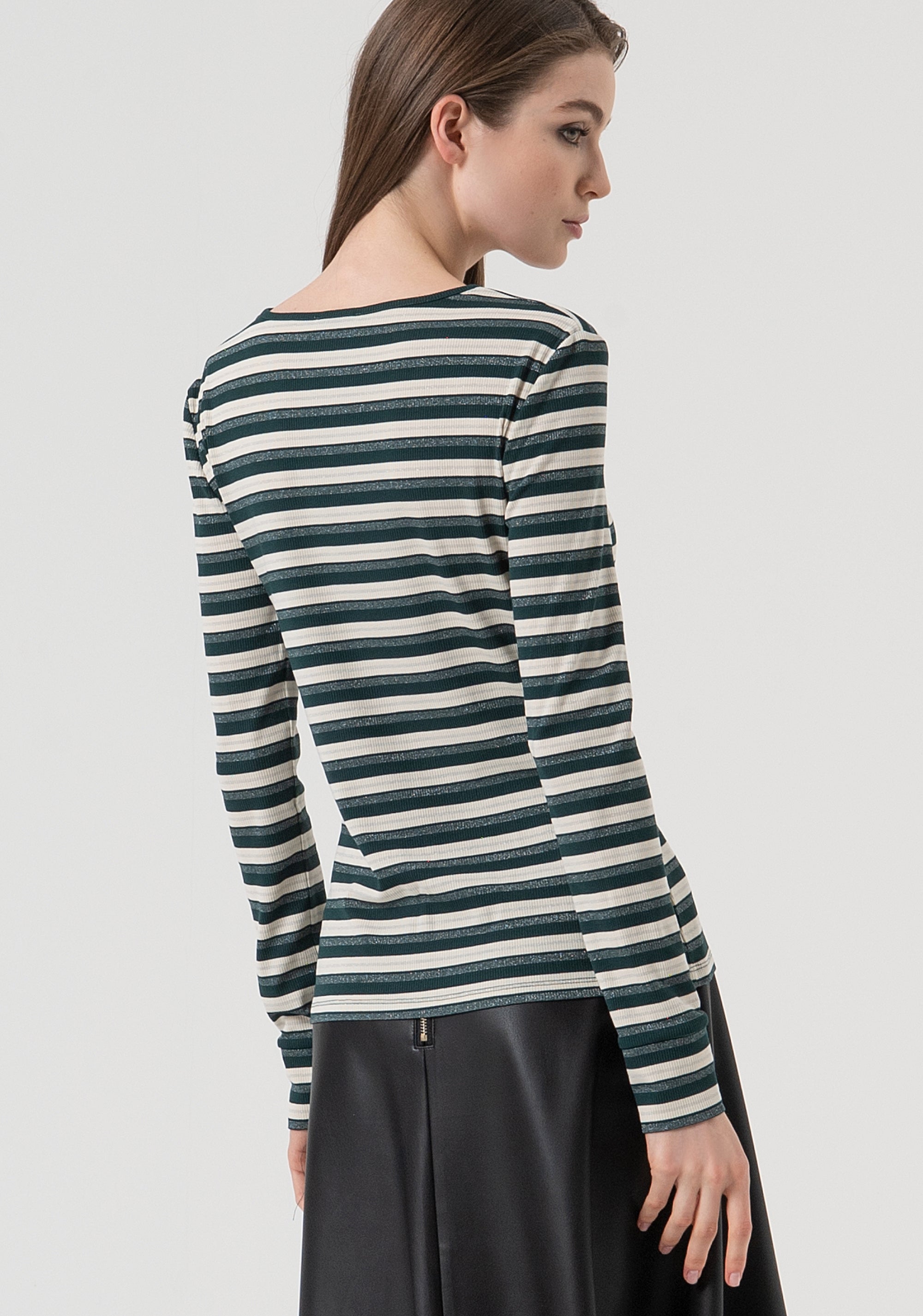 T-shirt slim a righe FR25WT3027J489N8-T68 Fracomina
