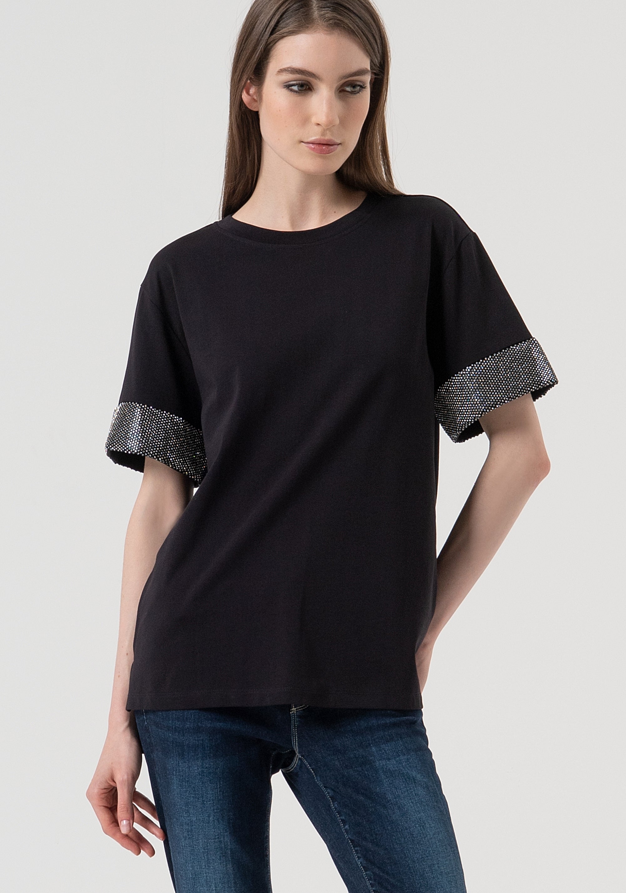 T-shirt over in jersey di cotone FR25WT3057J400R9-053 Fracomina