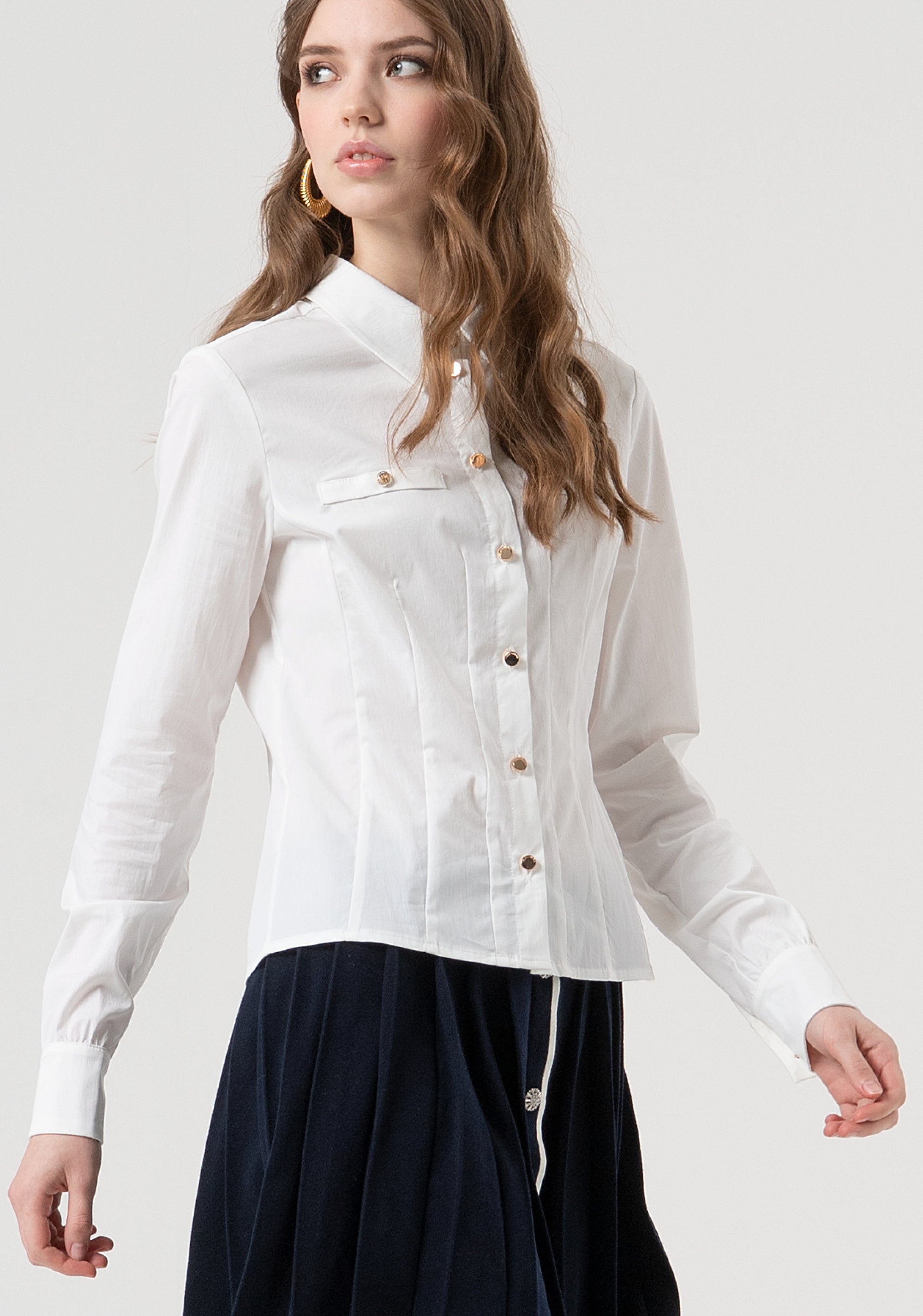 Camicia regular in popeline stretch FR25WT6016W80101-278 Fracomina