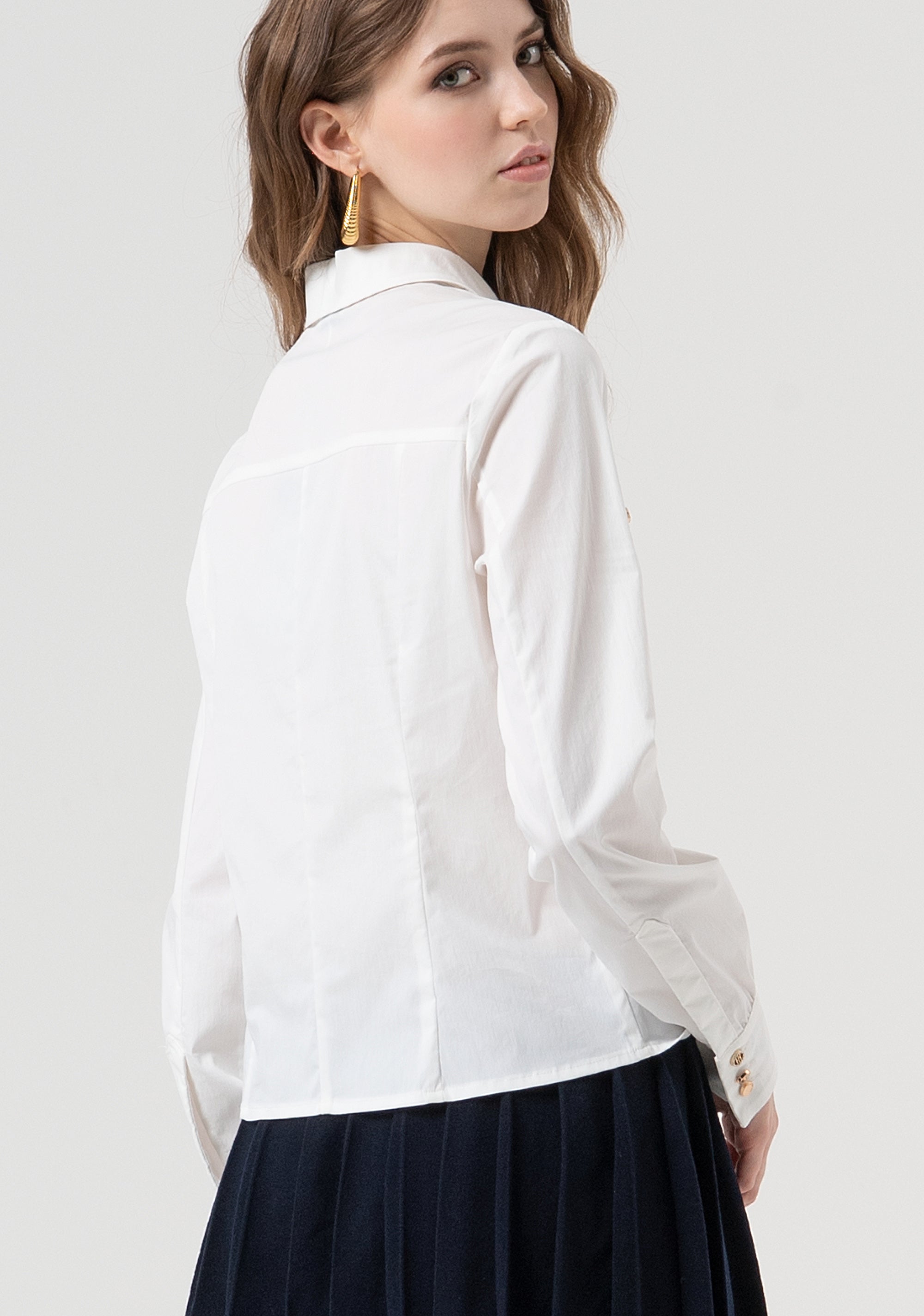 Camicia regular in popeline stretch FR25WT6016W80101-278 Fracomina