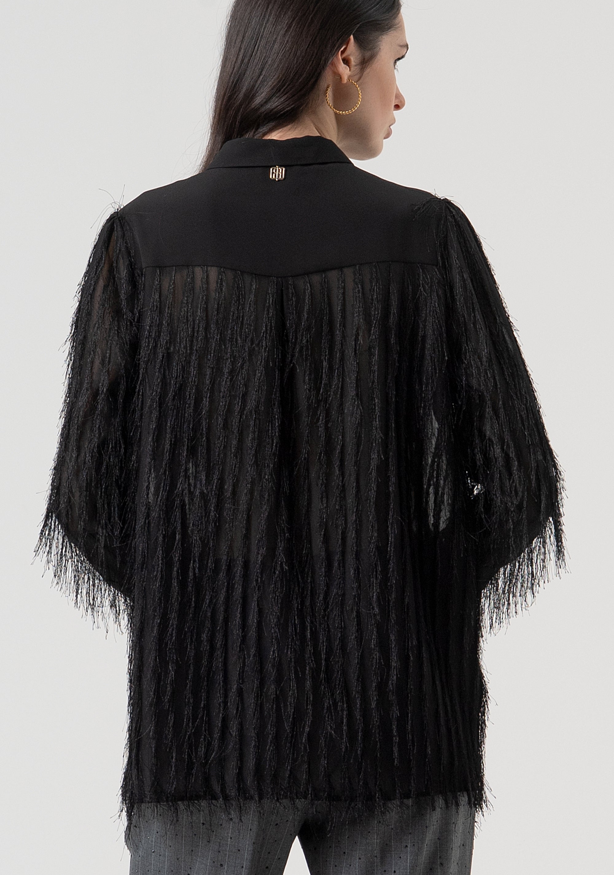 Camicia regular con frange FR25WT6018W63001-053 Fracomina