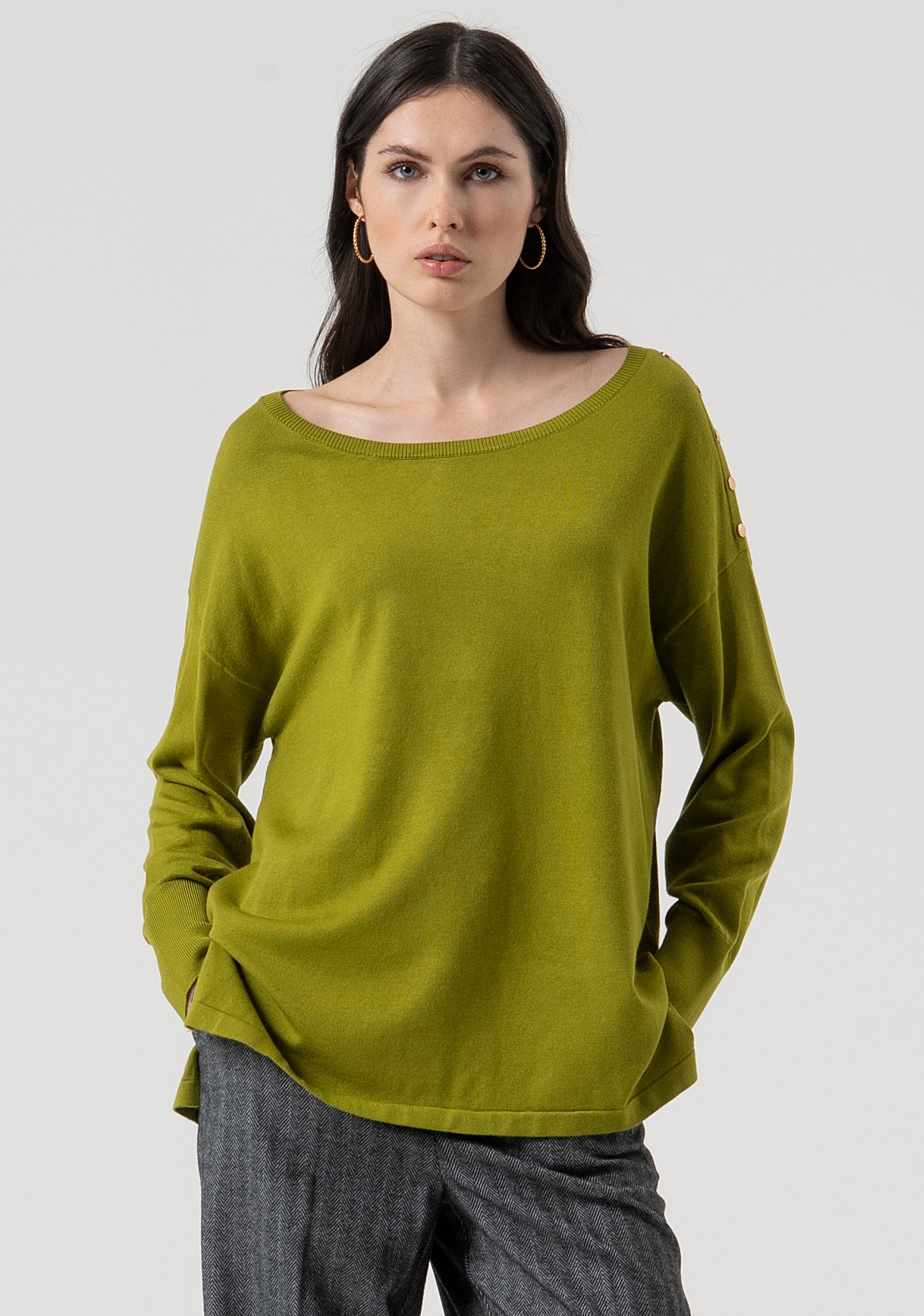 Maglia regular con scollo a barca FR25WT7003K42101-813 Fracomina